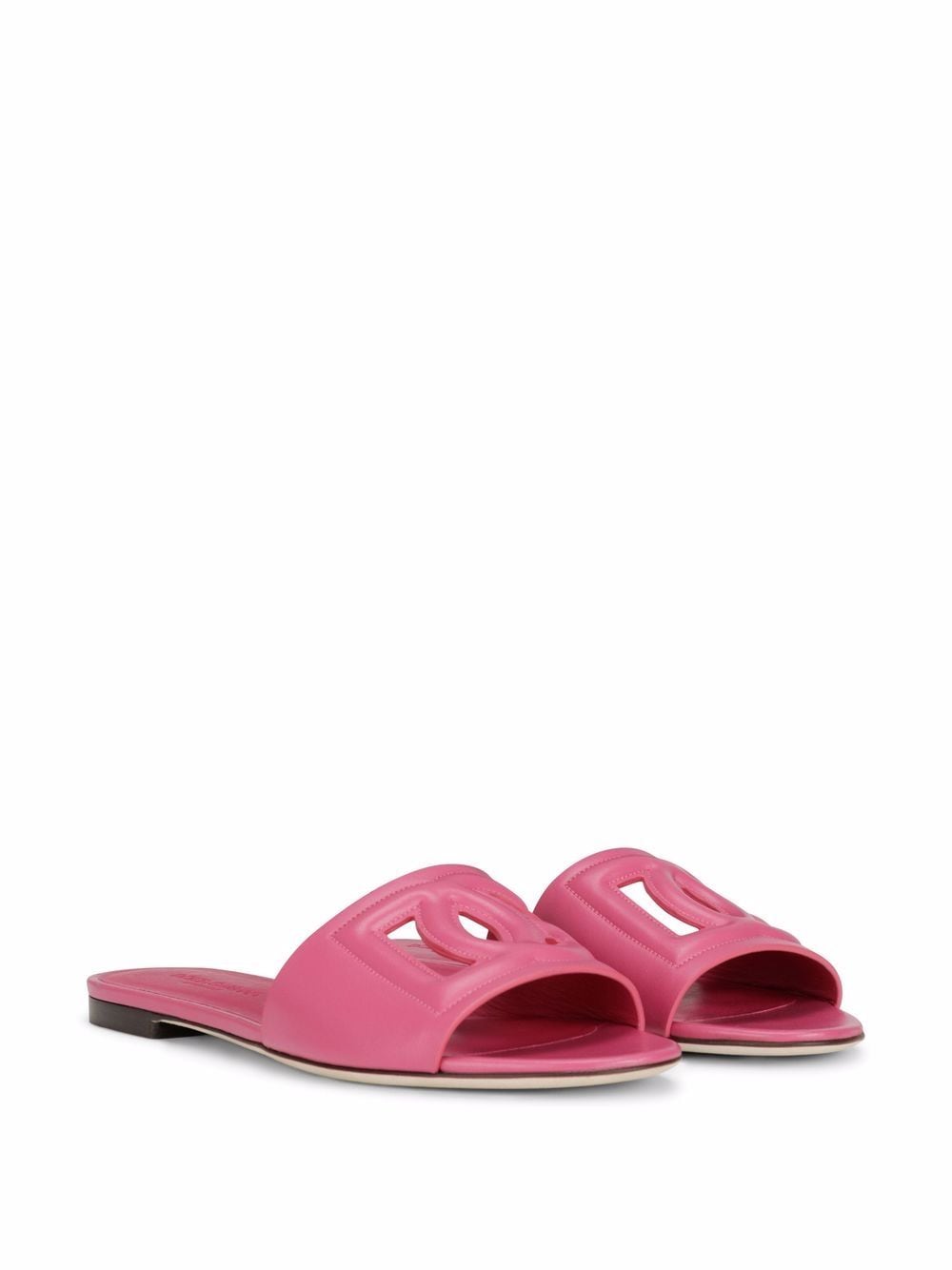 Slide in pelle di vitello e logo DG