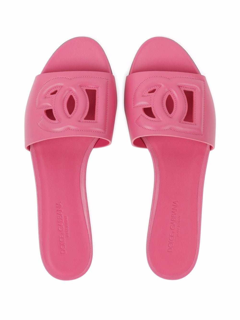 Slide in pelle di vitello e logo DG