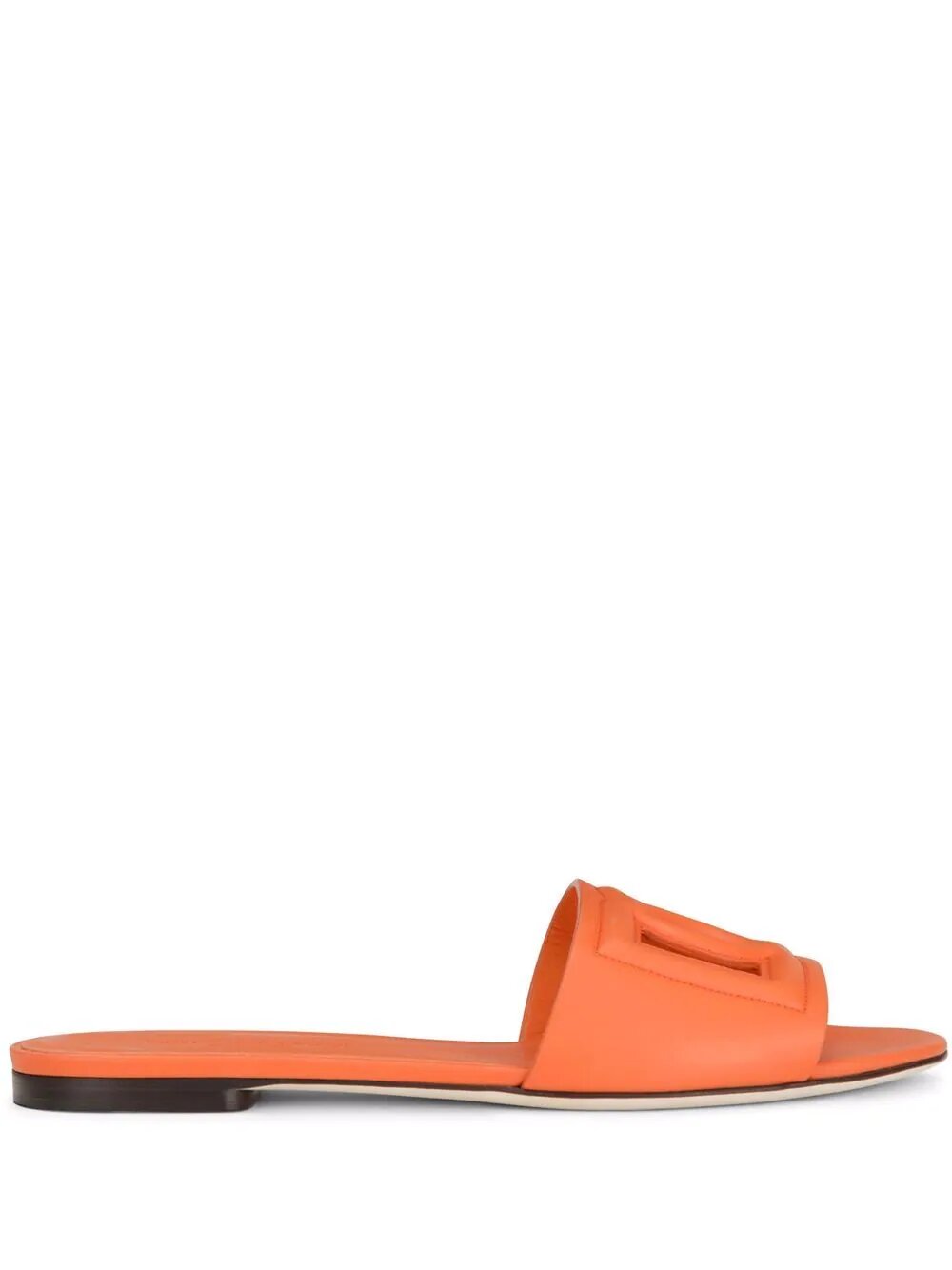Slide in pelle con logo DG