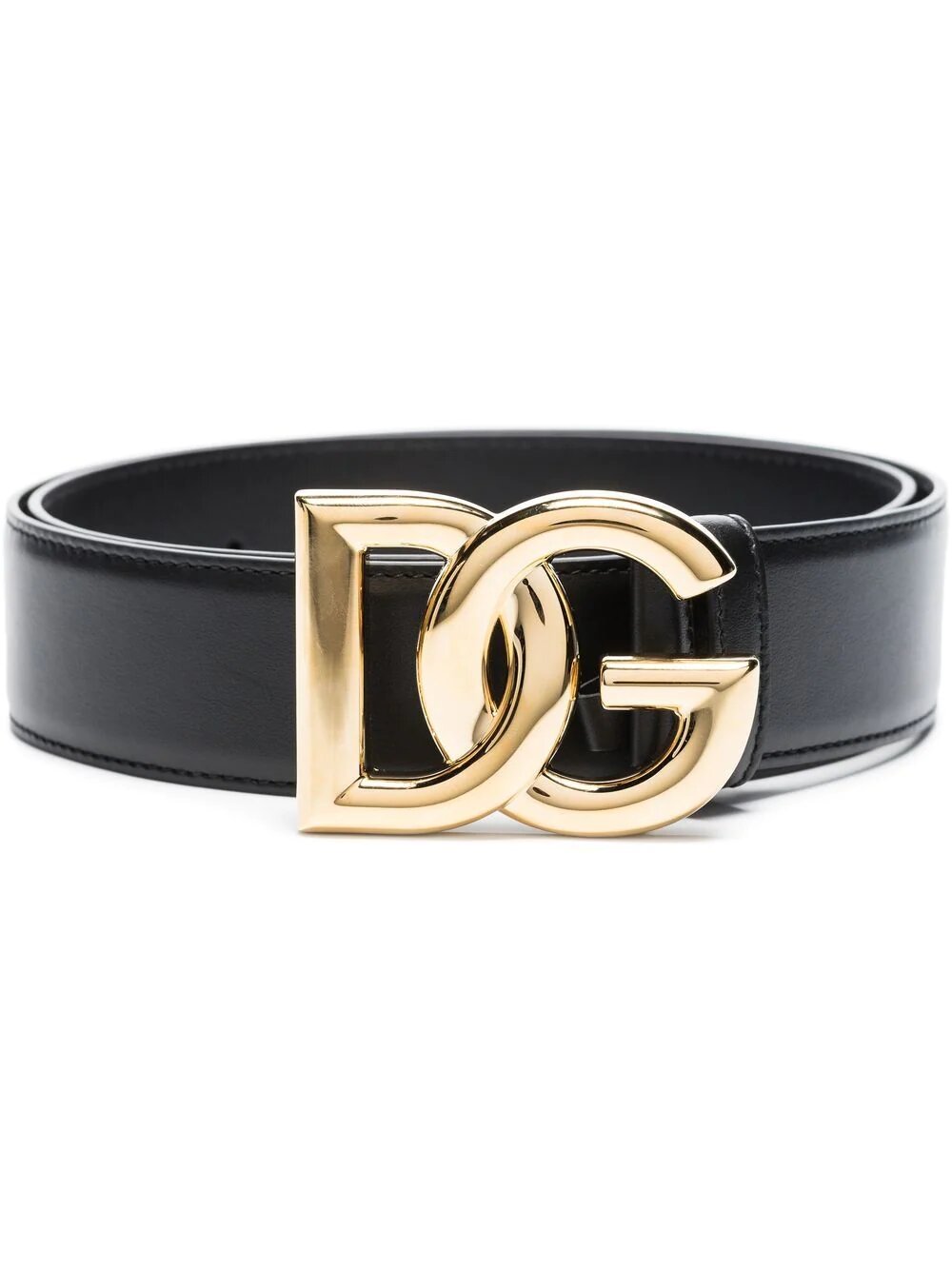 Cintura in pelle di vitello con logo DG
