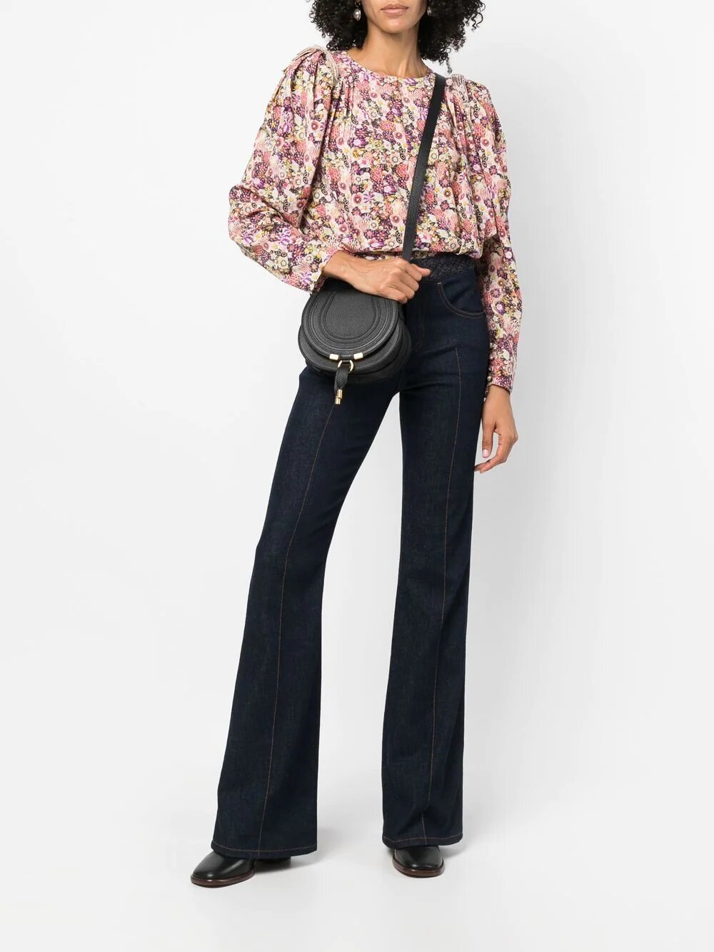 Borsa saddle Marcie piccola in pelle granata