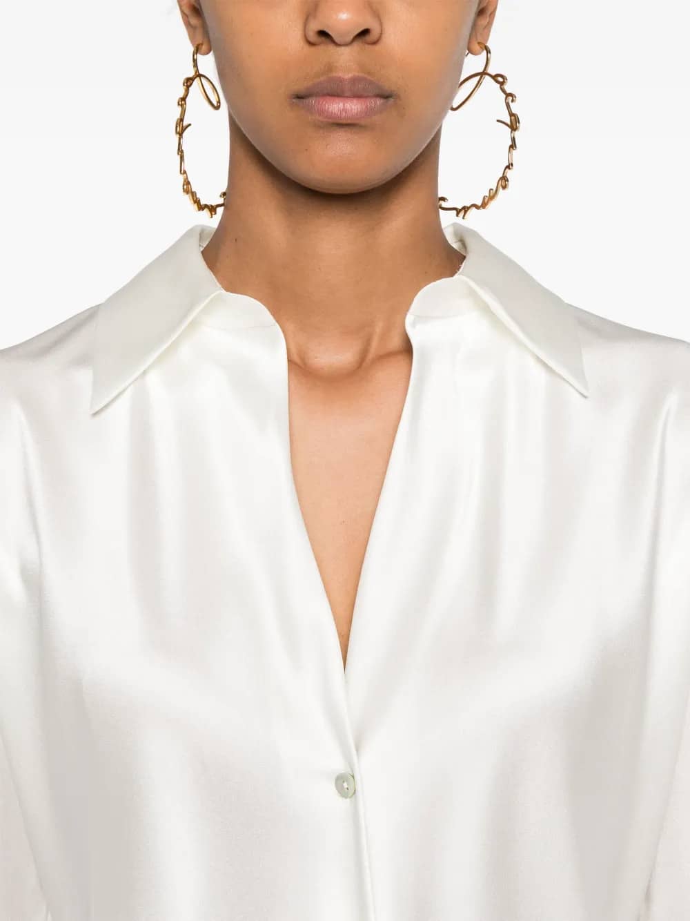 Camicia in raso a maniche lunghe