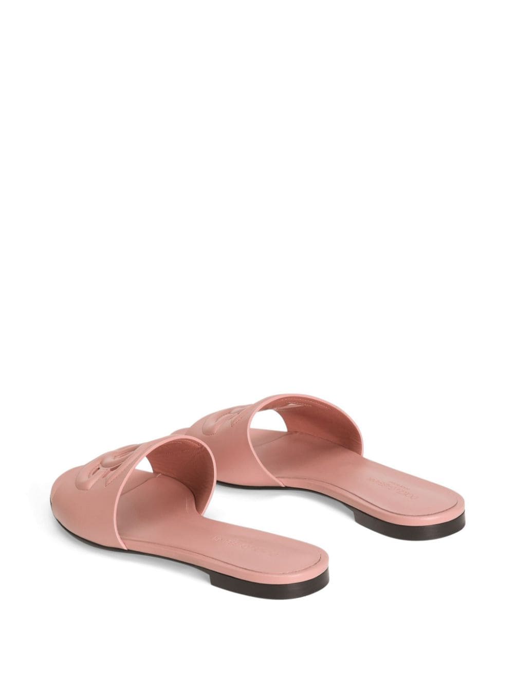 Slide in pelle di vitello e logo DG