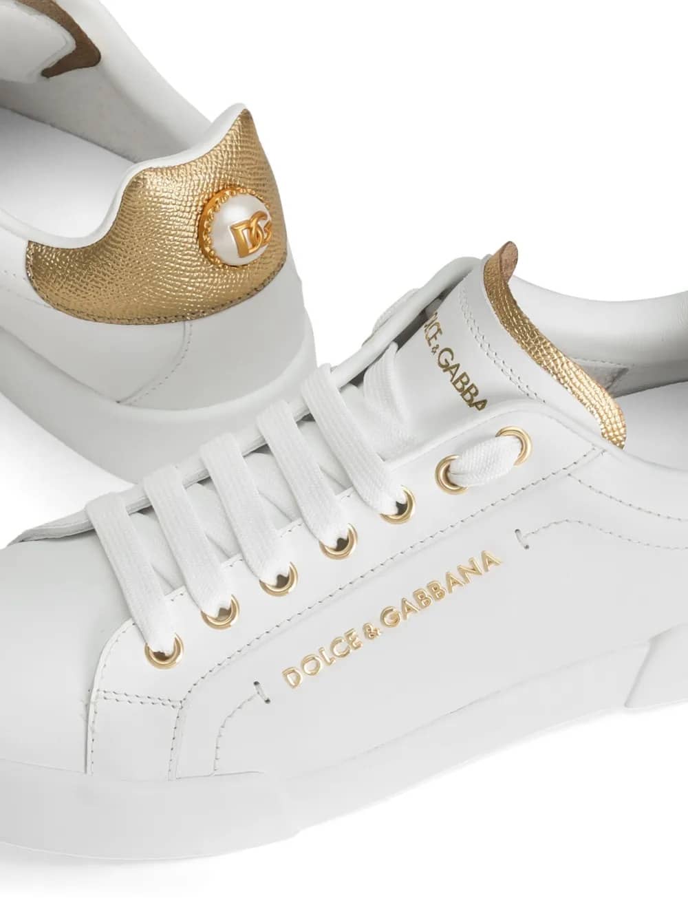 Sneakers Portofino in vitello nappato con lettering