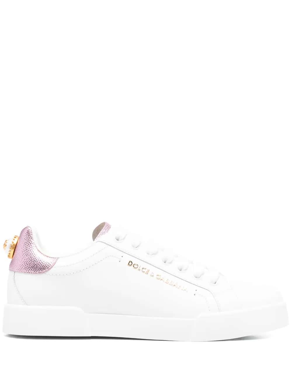 Sneakers Portofino in vitello nappato con lettering