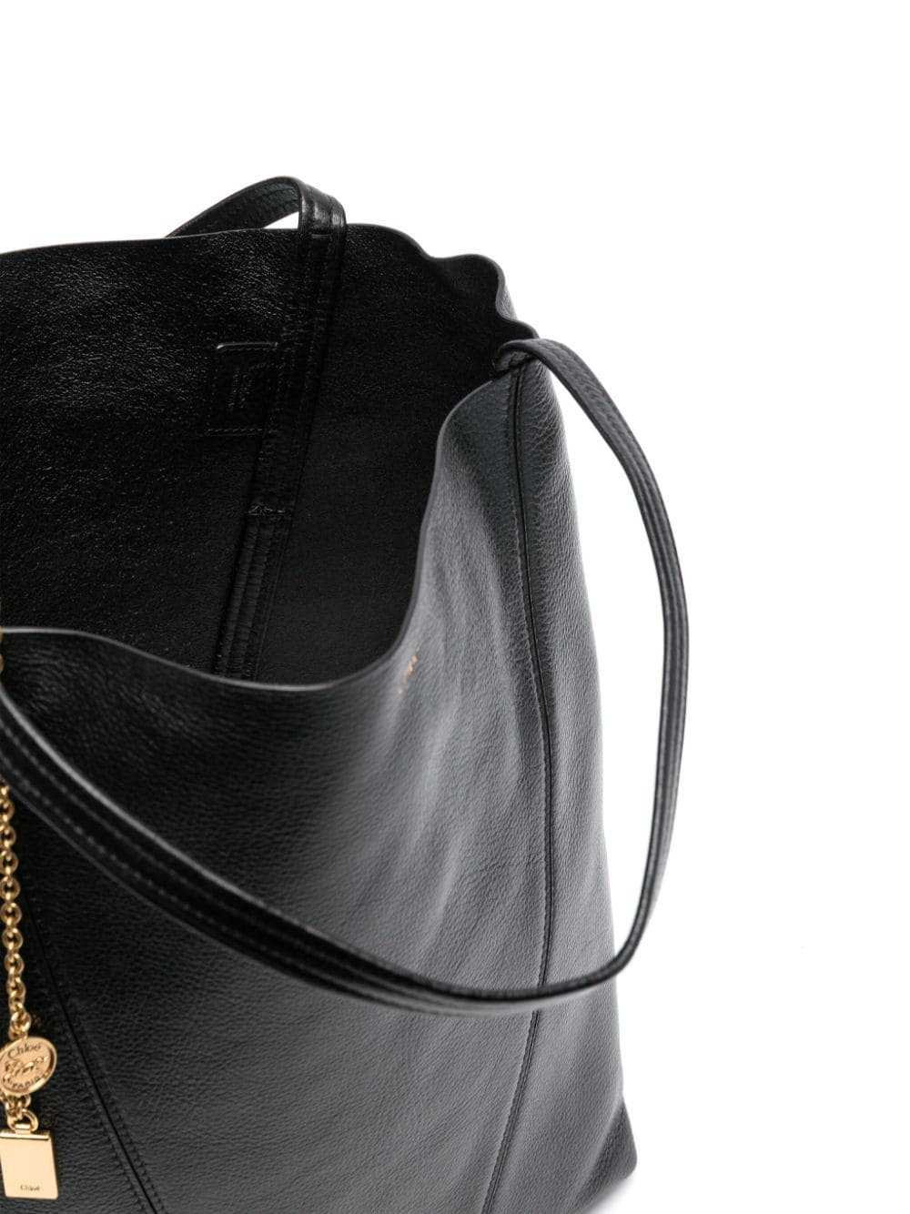 Tote bag grande Chloé Spin in pelle granata