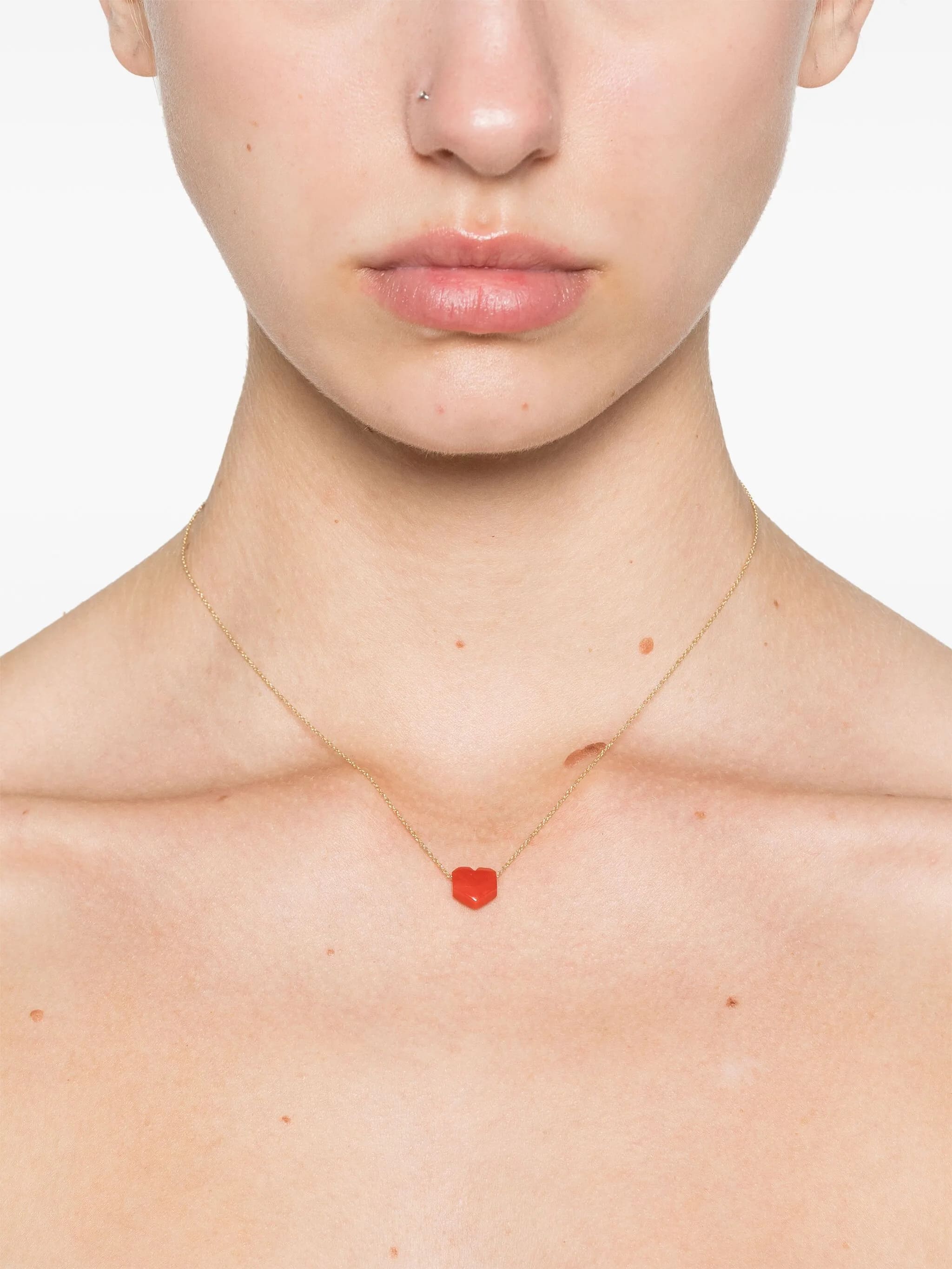 NECKLACE ROLO MINI CORAZON LIPSTICK RED