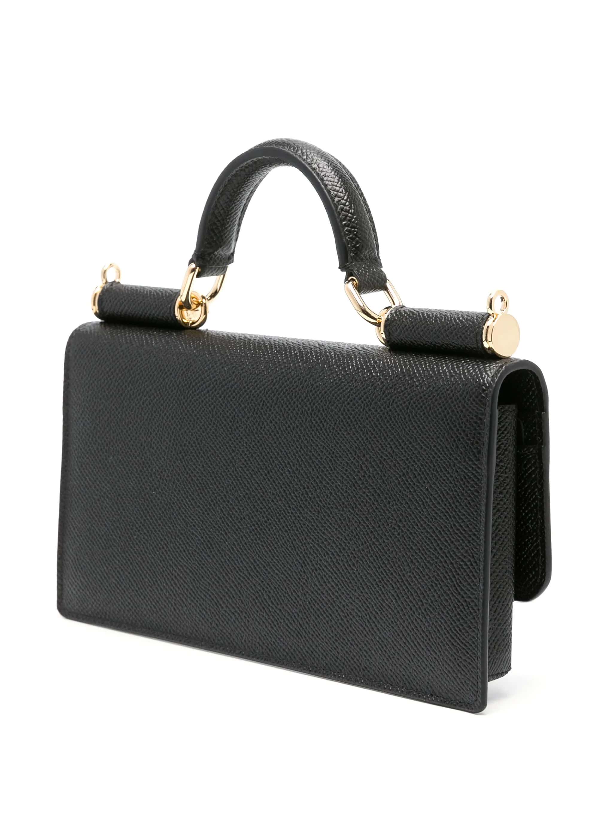 Mini bag in pelle di vitello stampa Dauphine - Nero