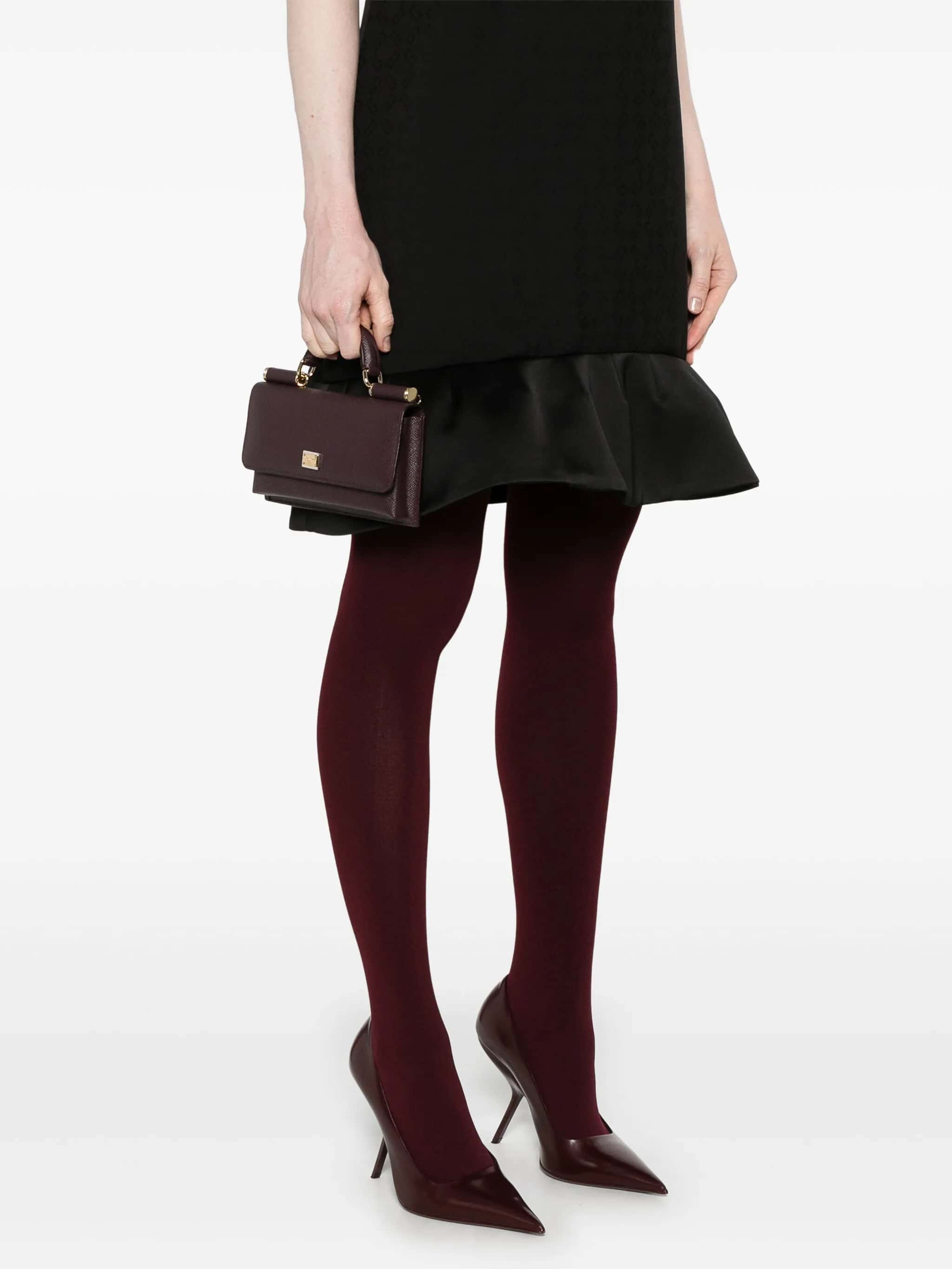 Mini bag in Dauphine print calfskin - mosto