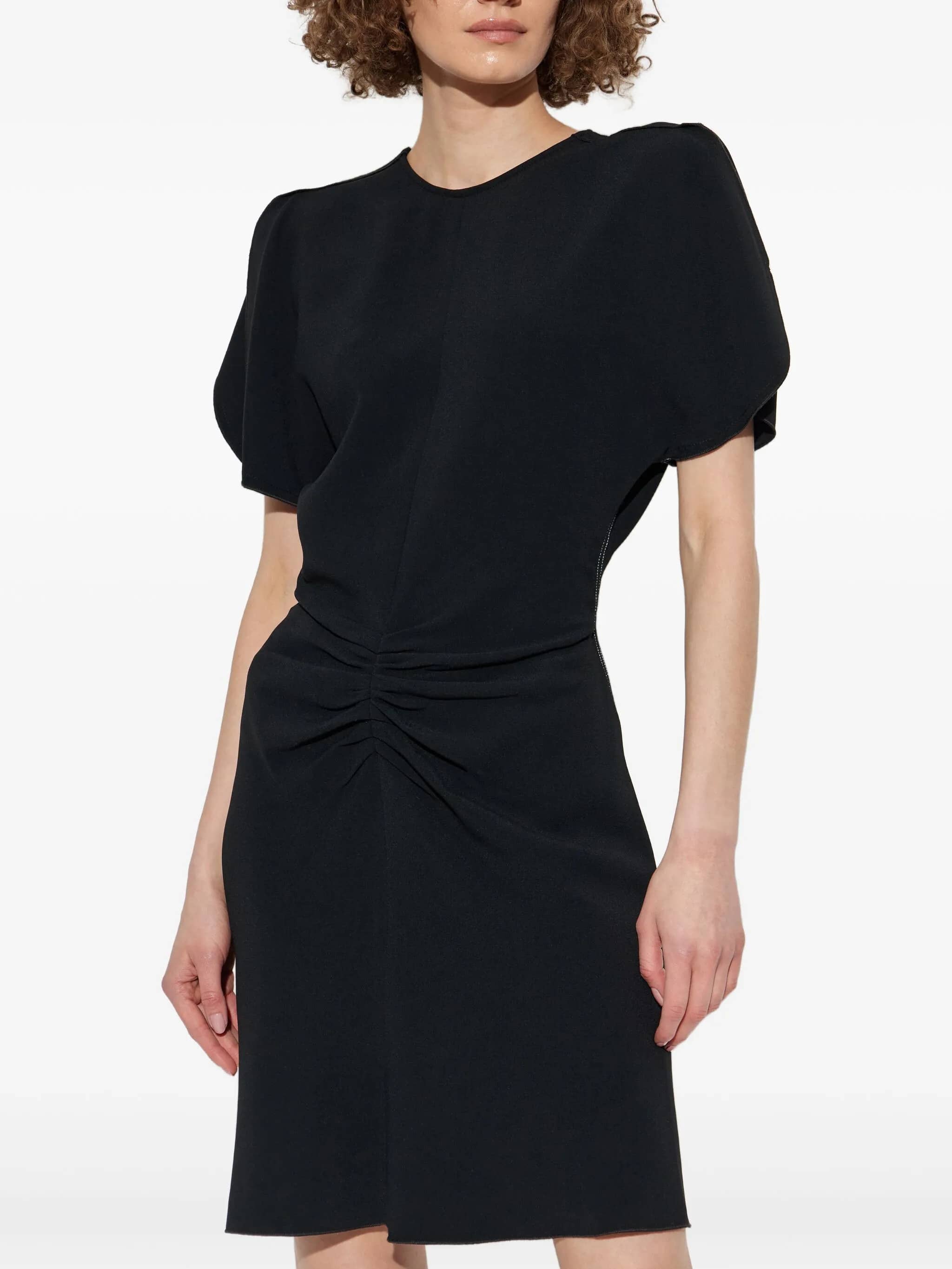 GATHERED WAIST MINI DRESS