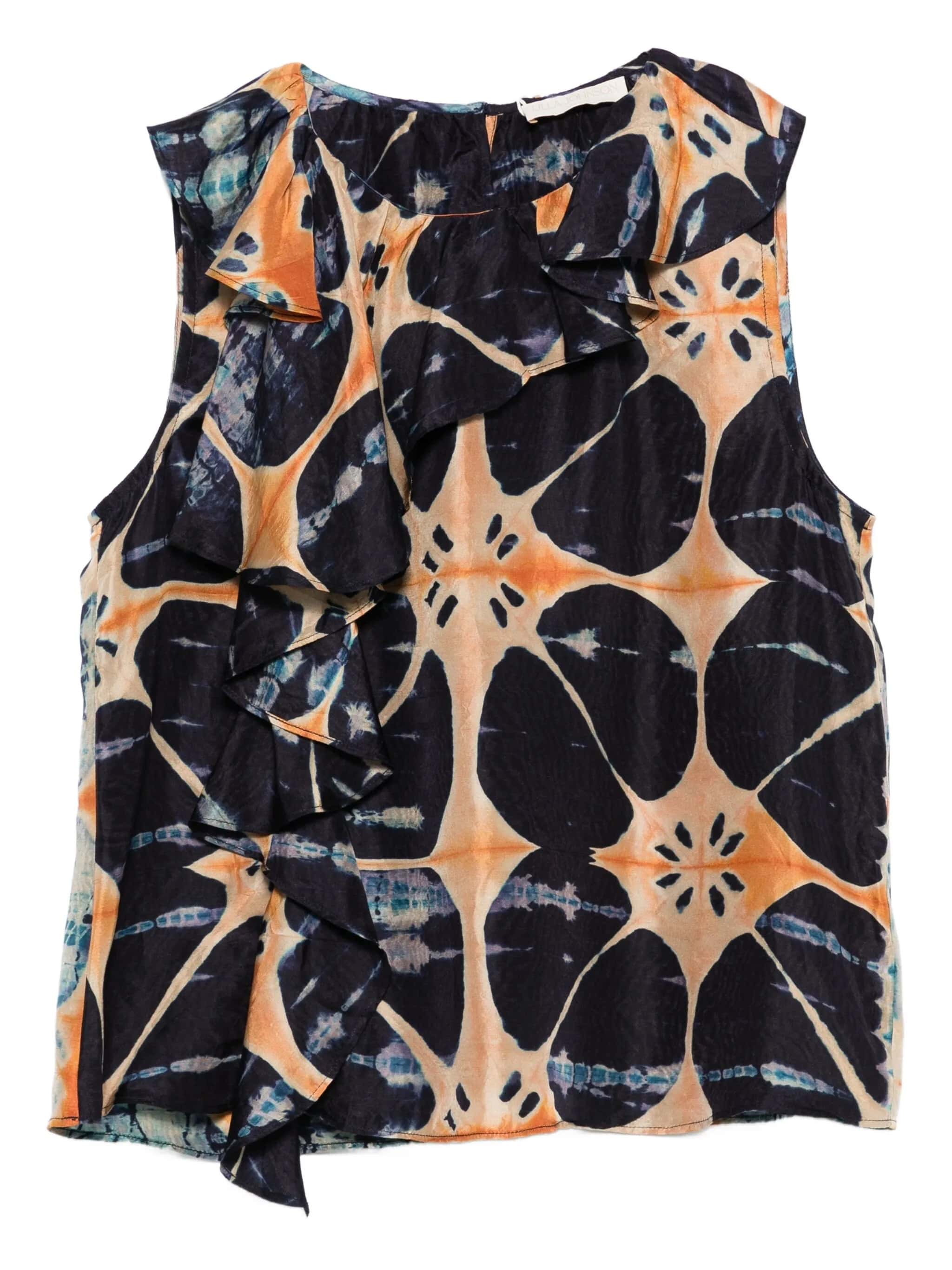 Blusa in seta a fiori