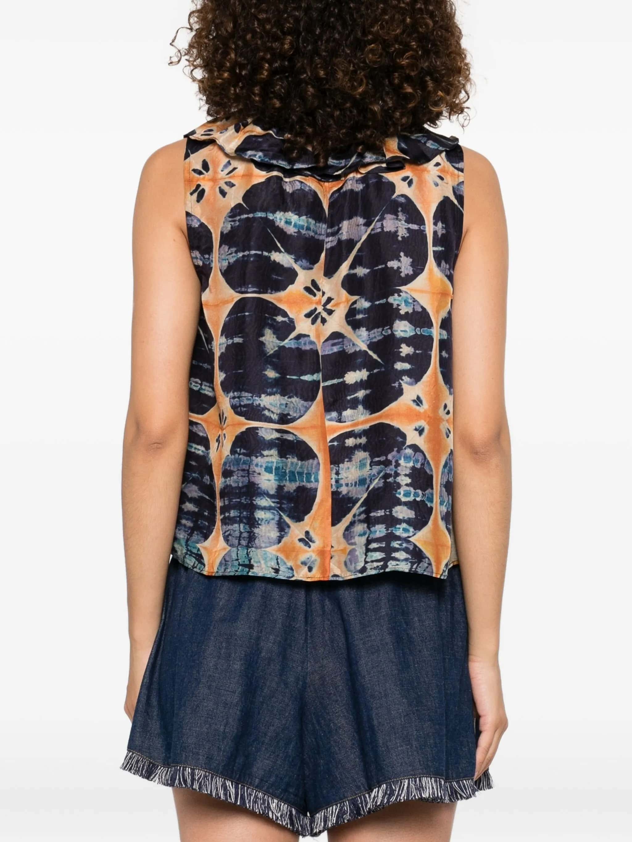 Blusa in seta a fiori
