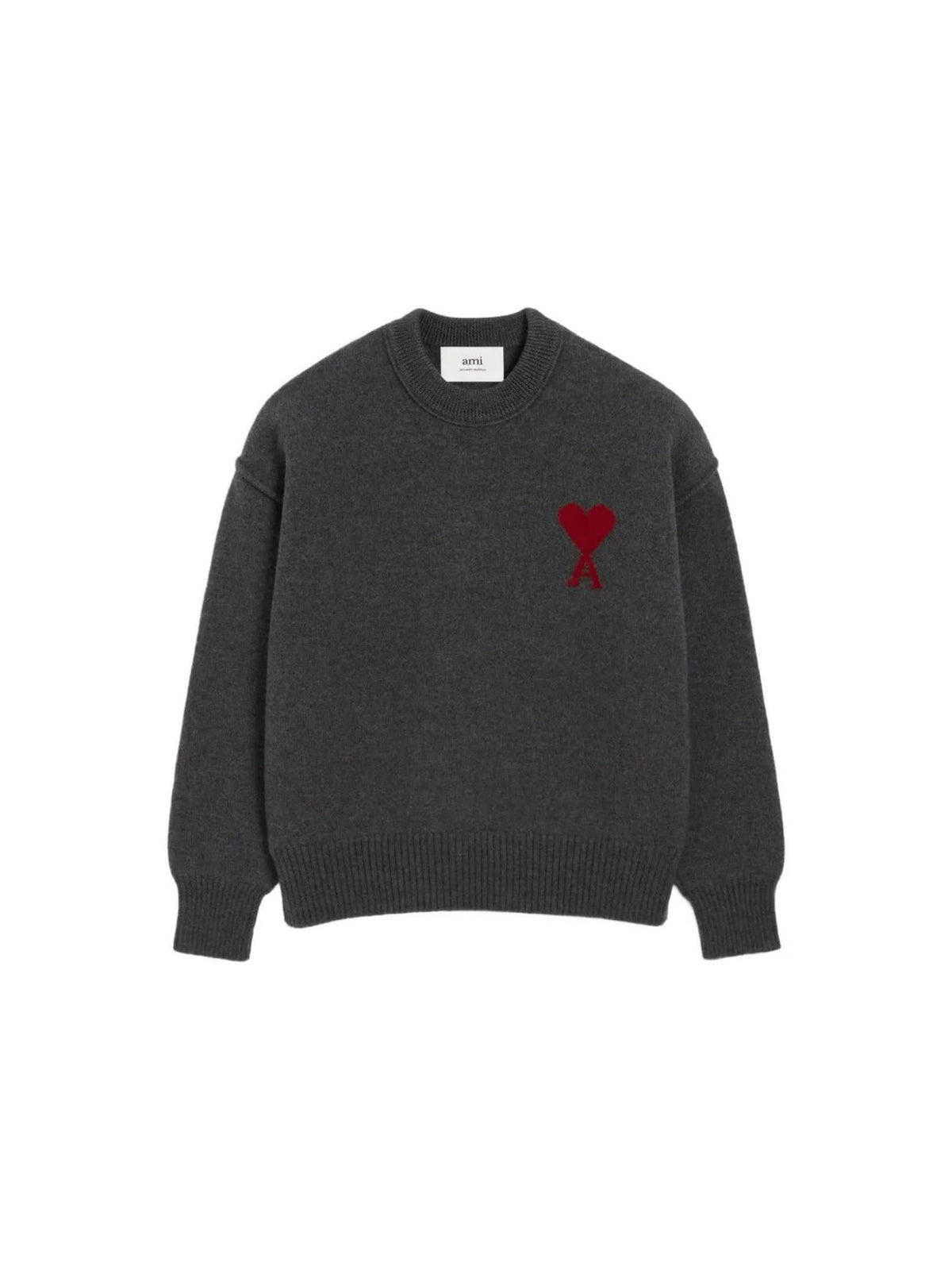 Ami de Cœur crew-neck sweater in grey wool