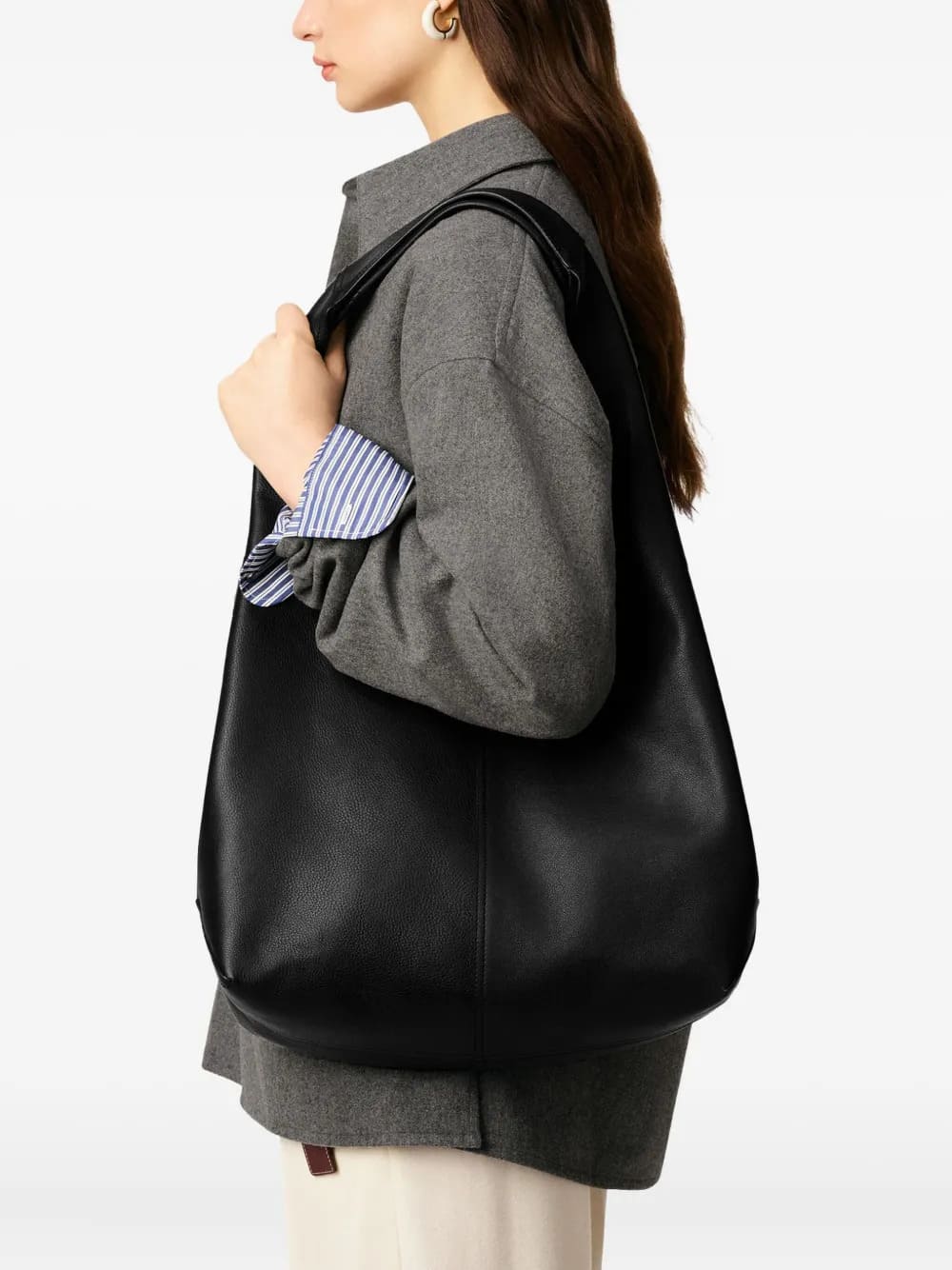 Borsa hobo Etienne in pelle morbida nera