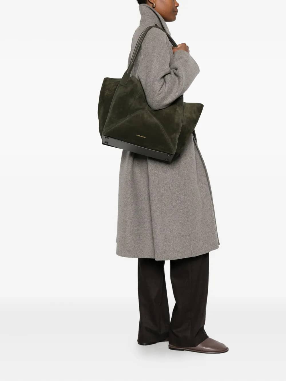 Borsa a spalla in pelle scamosciata
