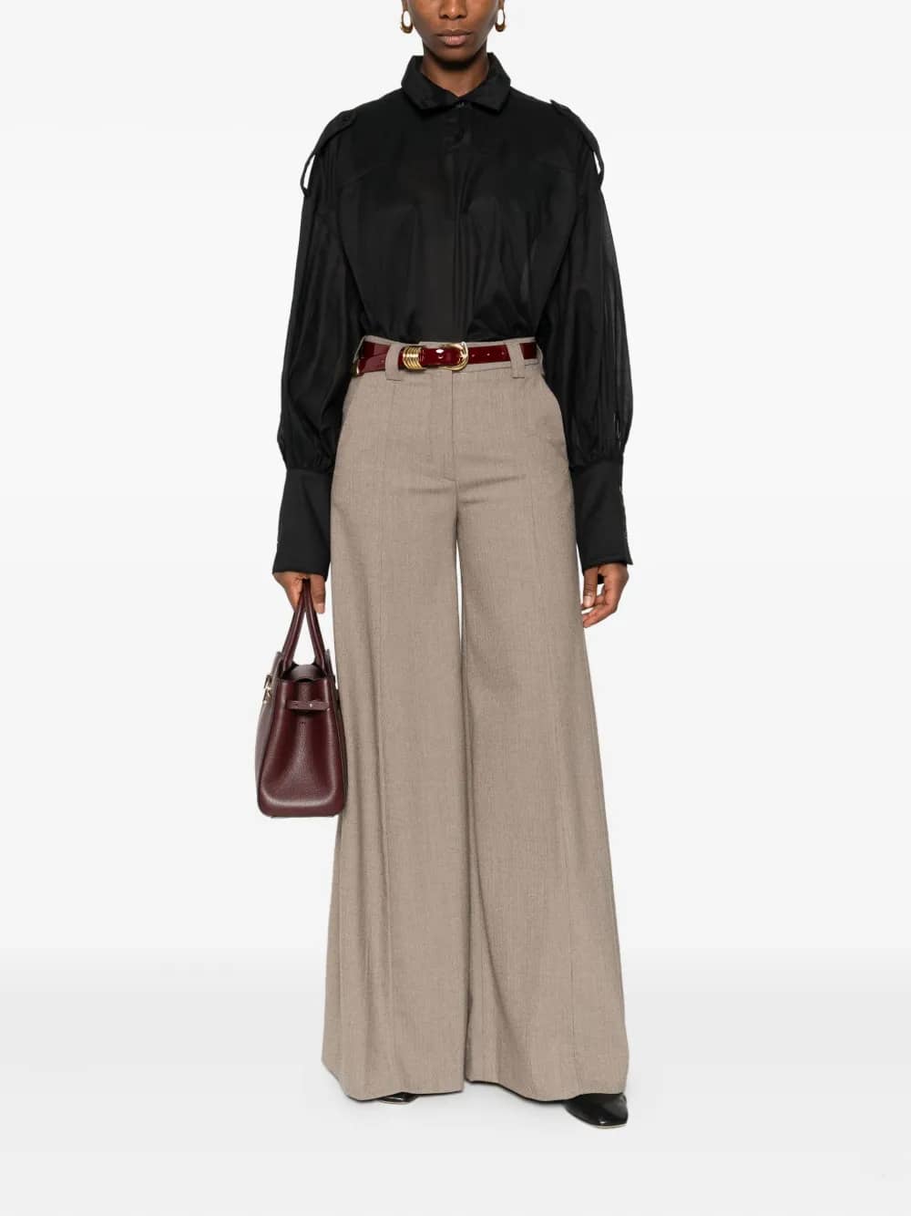 Pantaloni di cotone plissettati