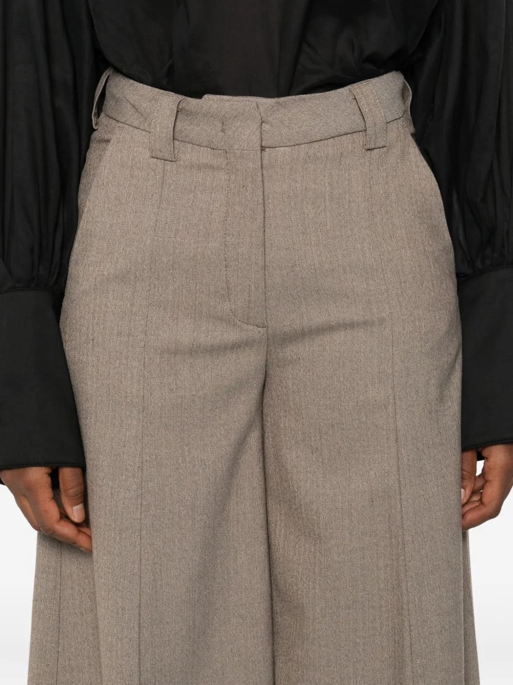 Pantaloni di cotone plissettati