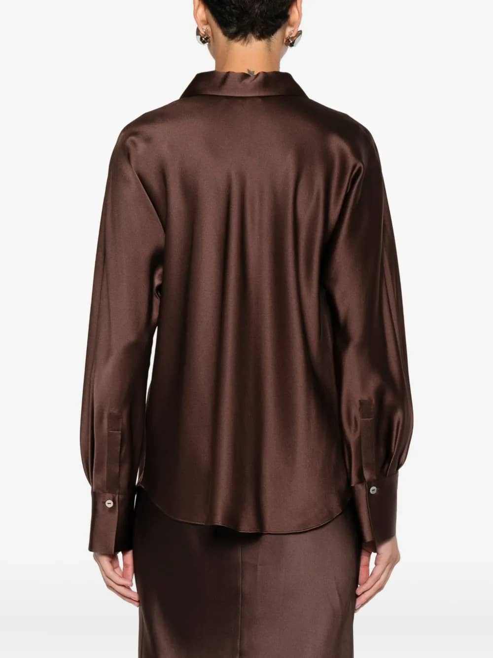 Camicia in raso a maniche lunghe