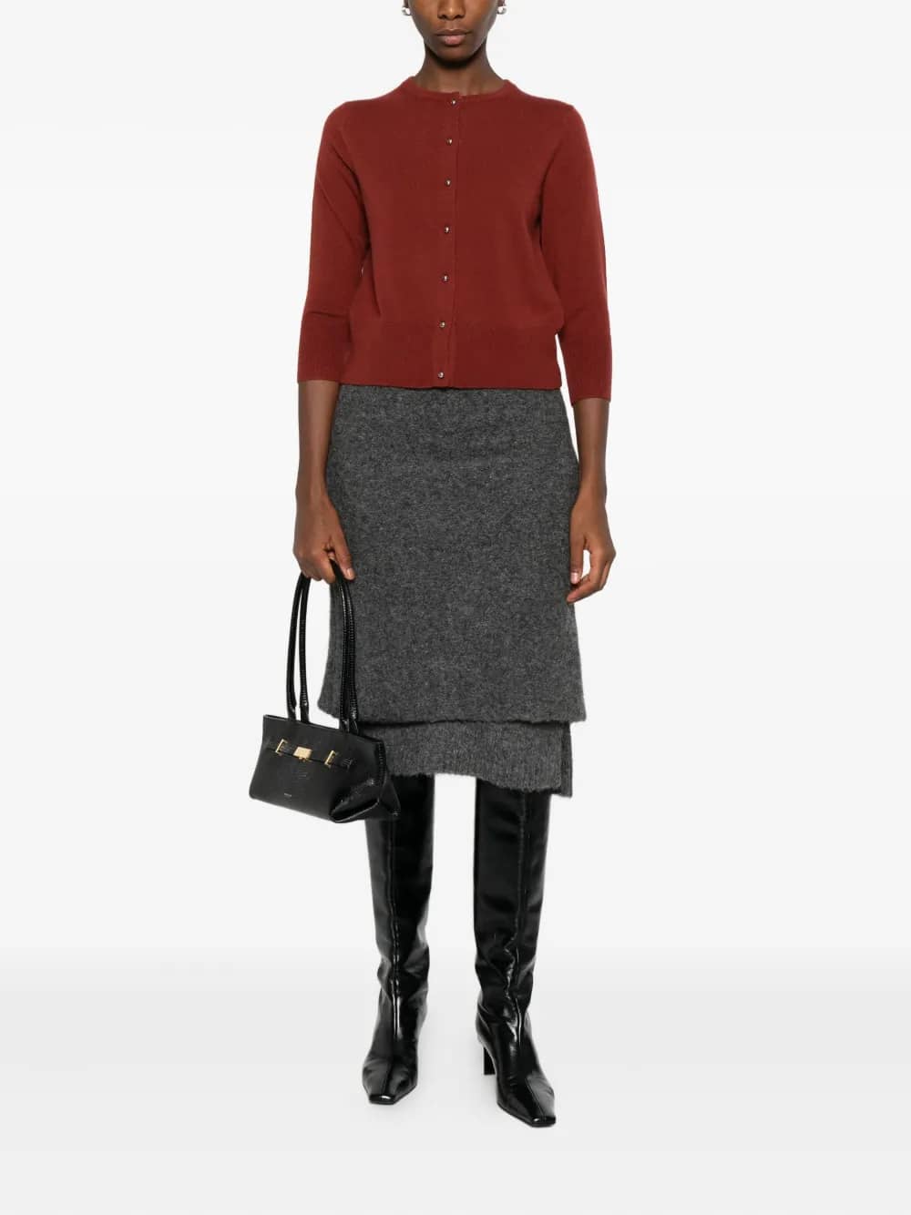 Cardigan in misto lana e cashmere con bottoni in metallo