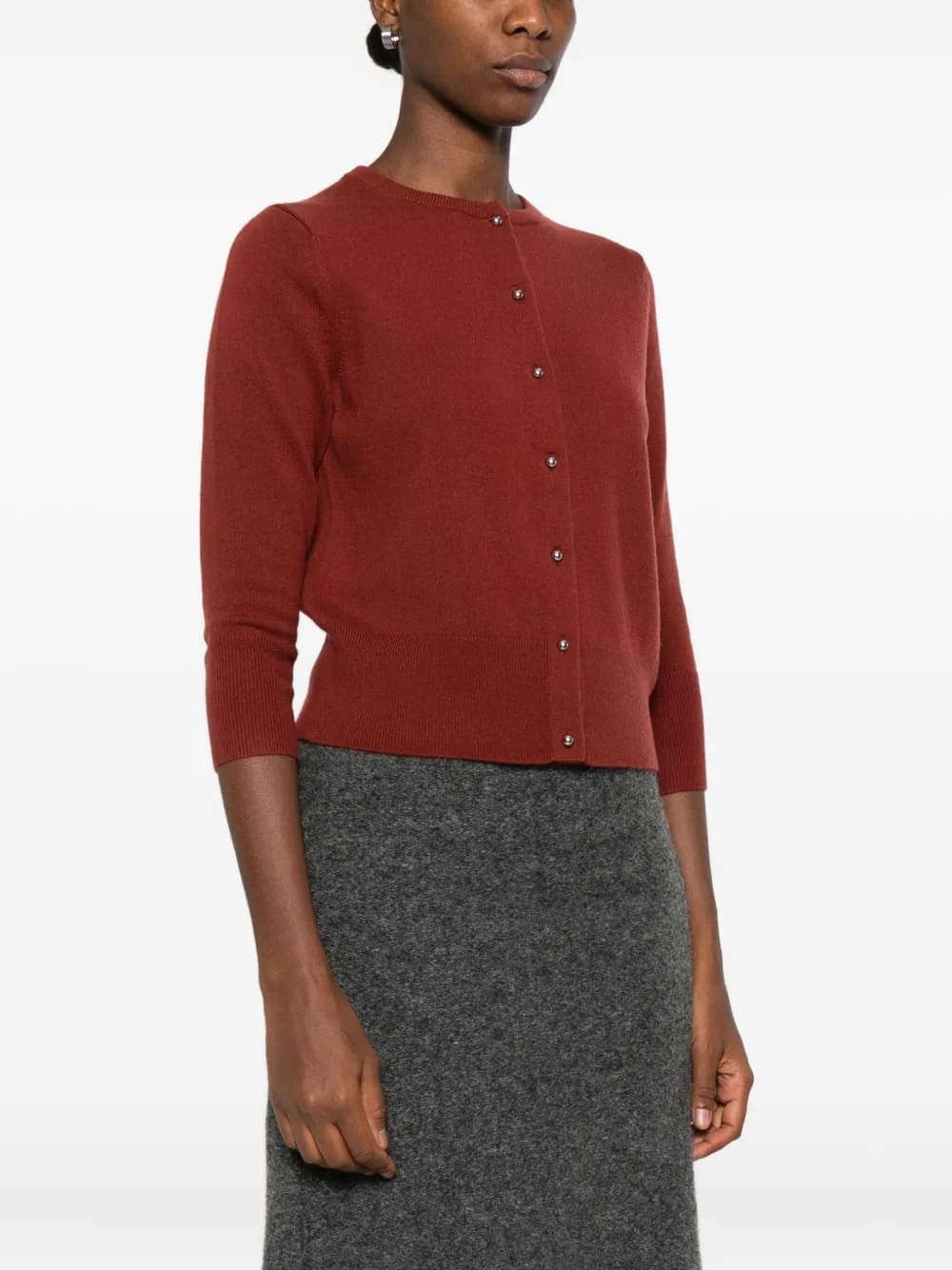 Cardigan in misto lana e cashmere con bottoni in metallo
