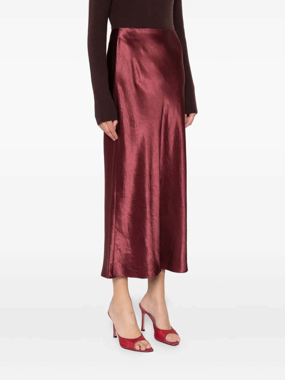 Gonna sottoveste in raso con spacchi laterali
