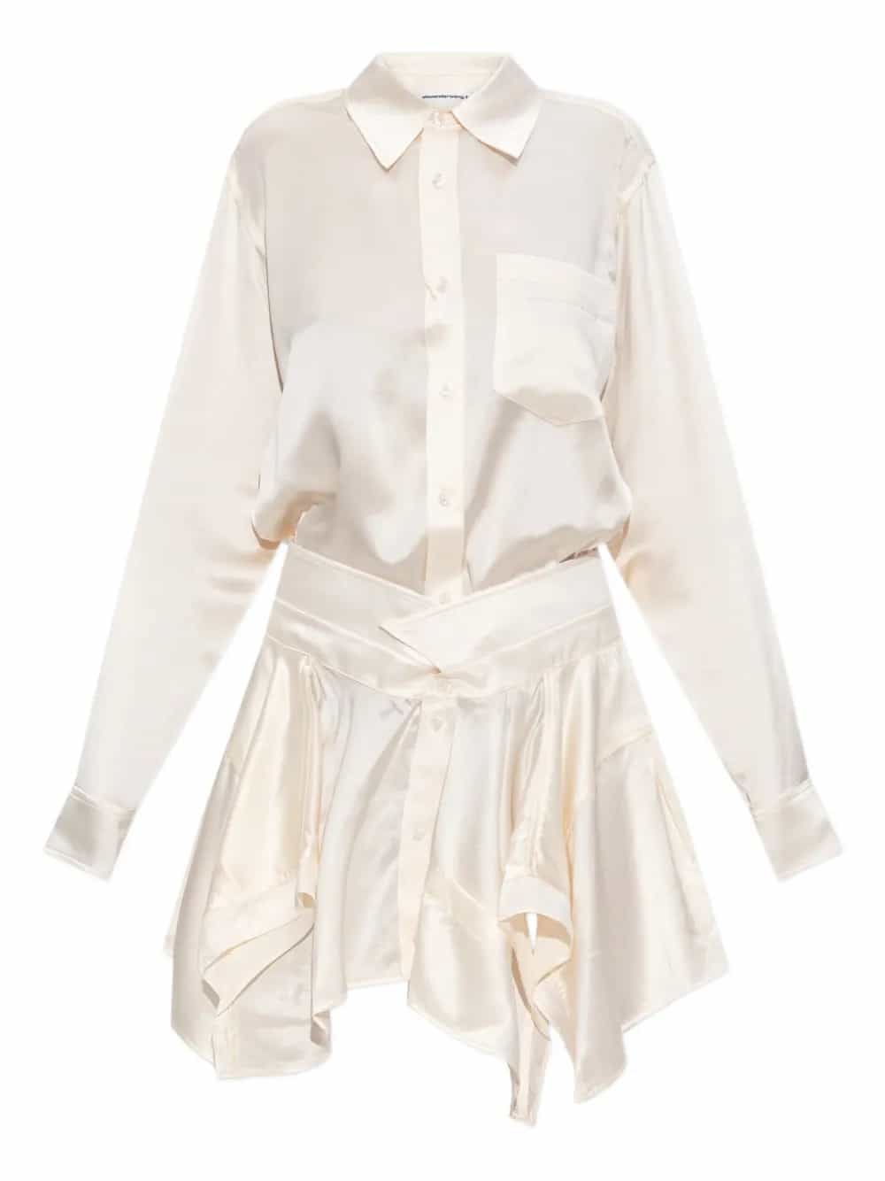 CUT OFF DOUBLE SHIRT DRESS