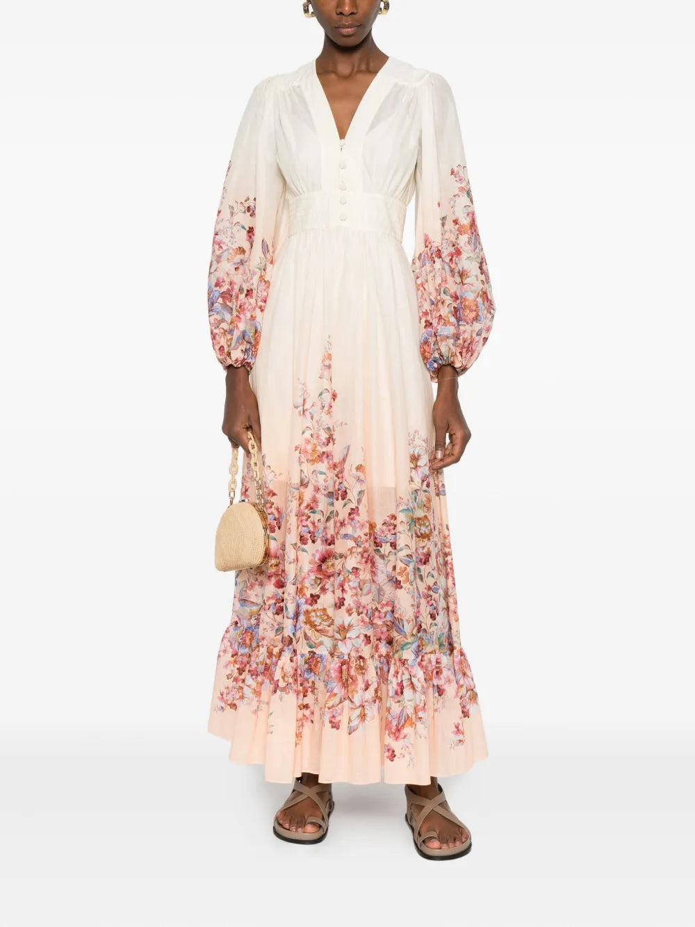 Zimmermann Awaken Plunge Maxi Dress – Ivory Floral