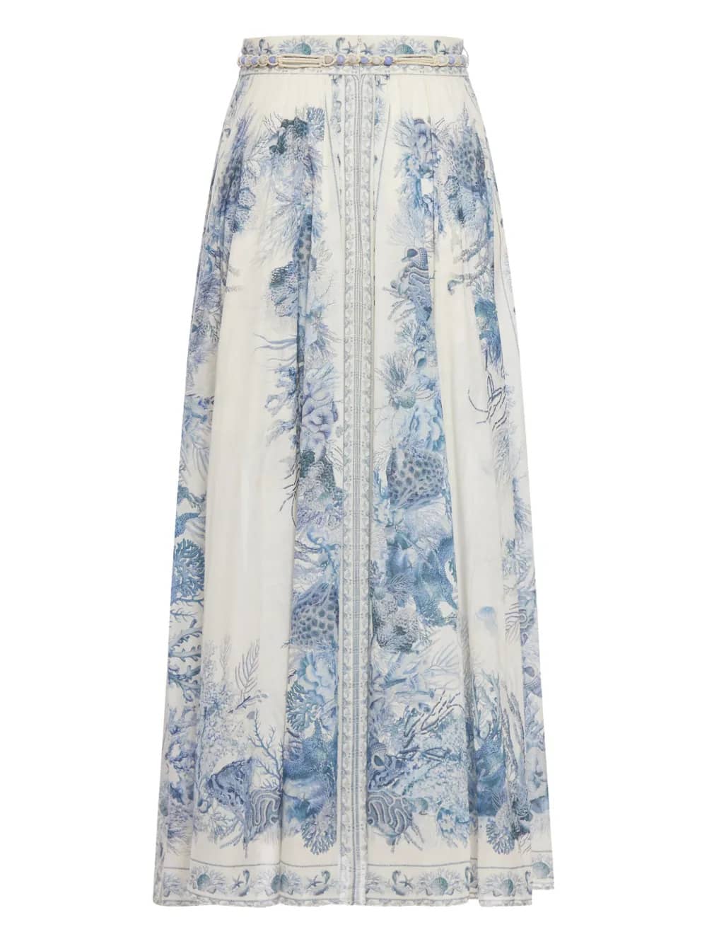 Zimmermann Maxi Gonna a Trapezio Wanderlust – Blu Toile