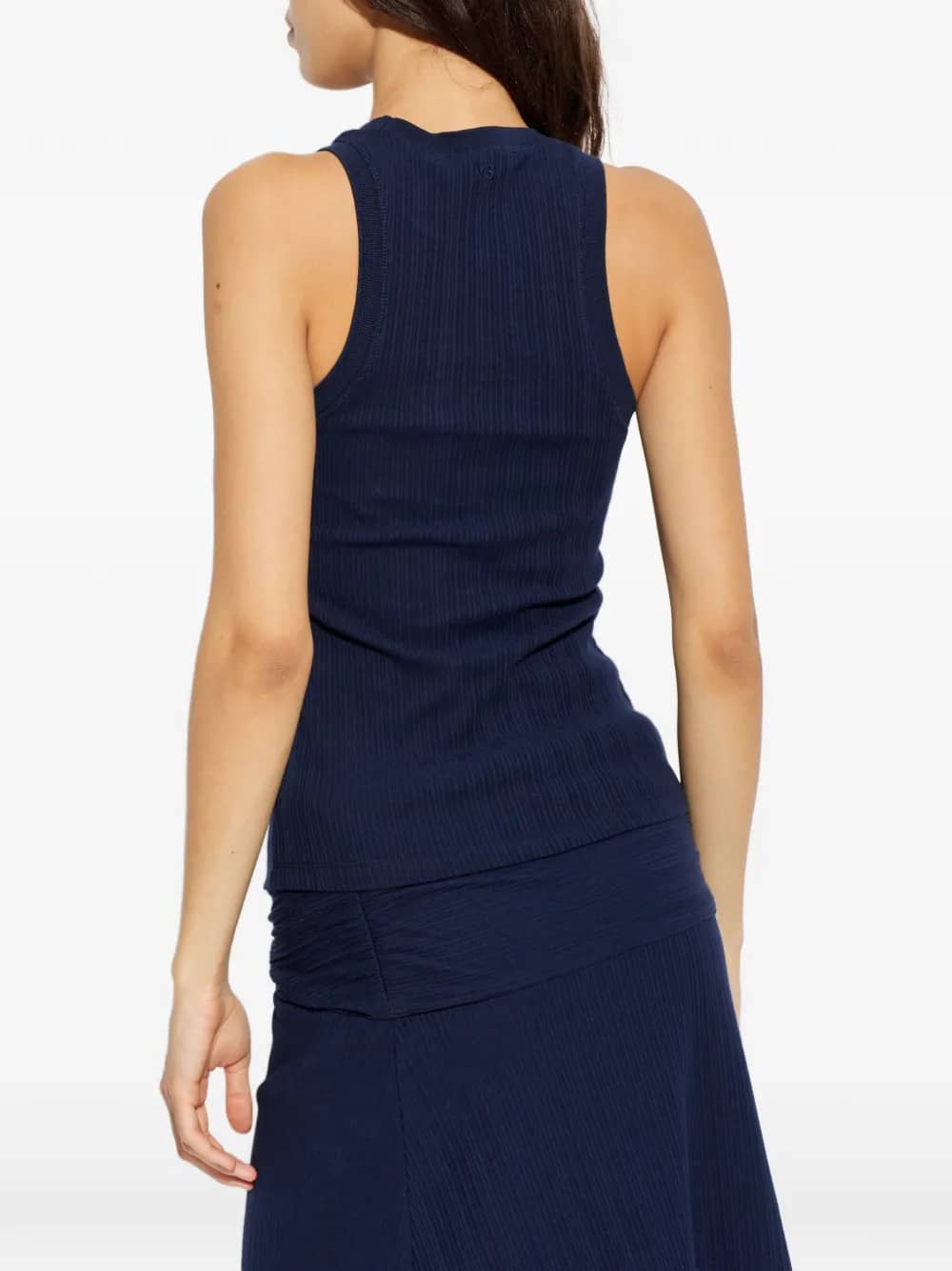 Canotta a costine blu navy
