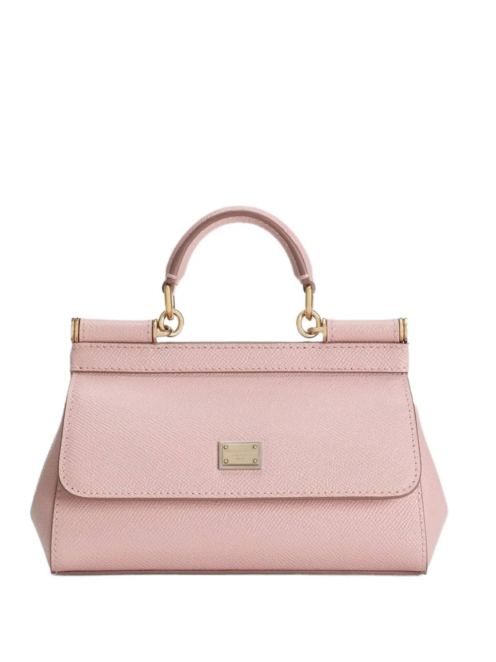 Borsa a mano Sicily mini in pelle Dauphine - rosa