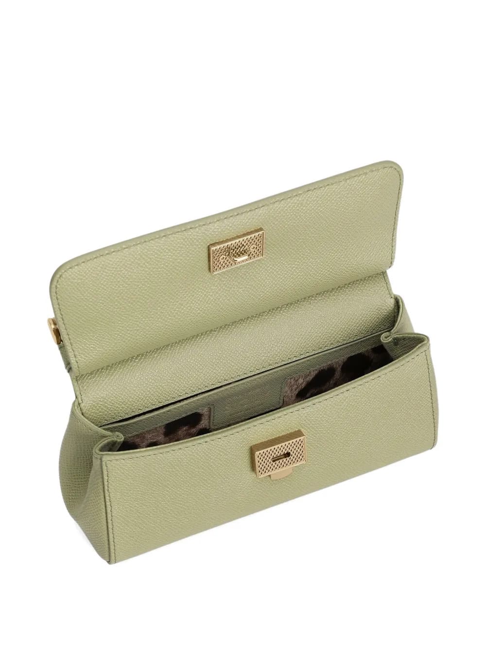 Borsa a mano Sicily mini in pelle di vitello dauphine Salvia