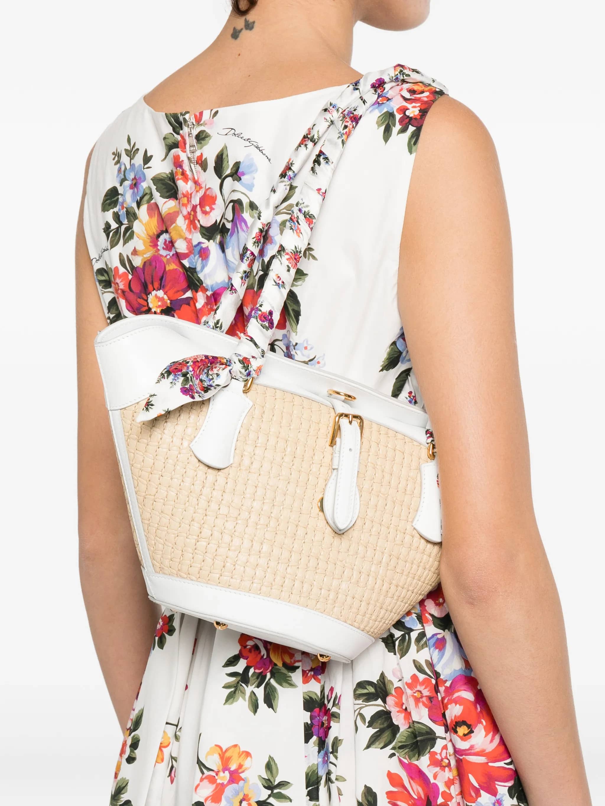 Borsa tote con manico floreale