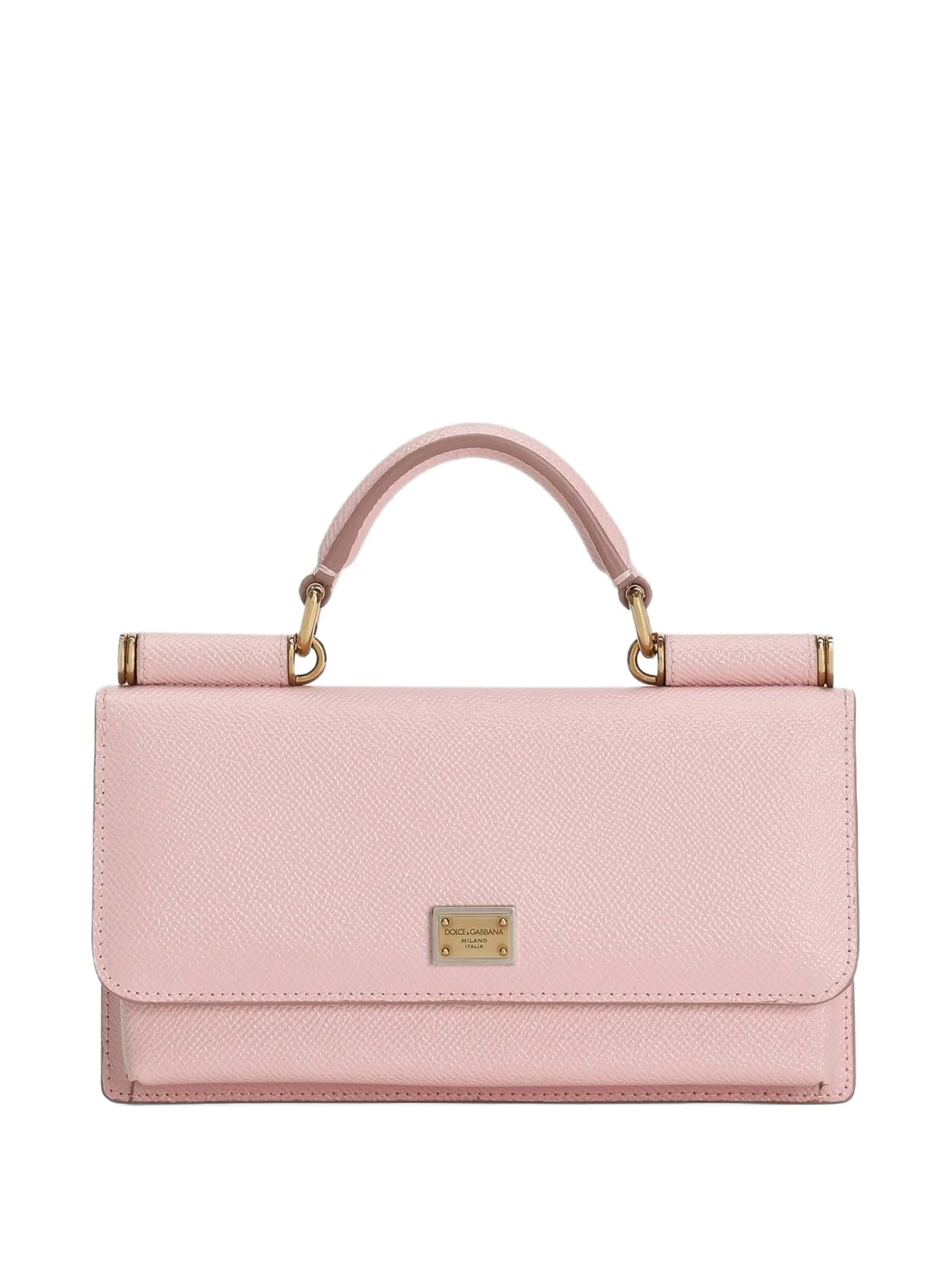 Mini bag in pelle di vitello stampa Dauphine - rosa carne