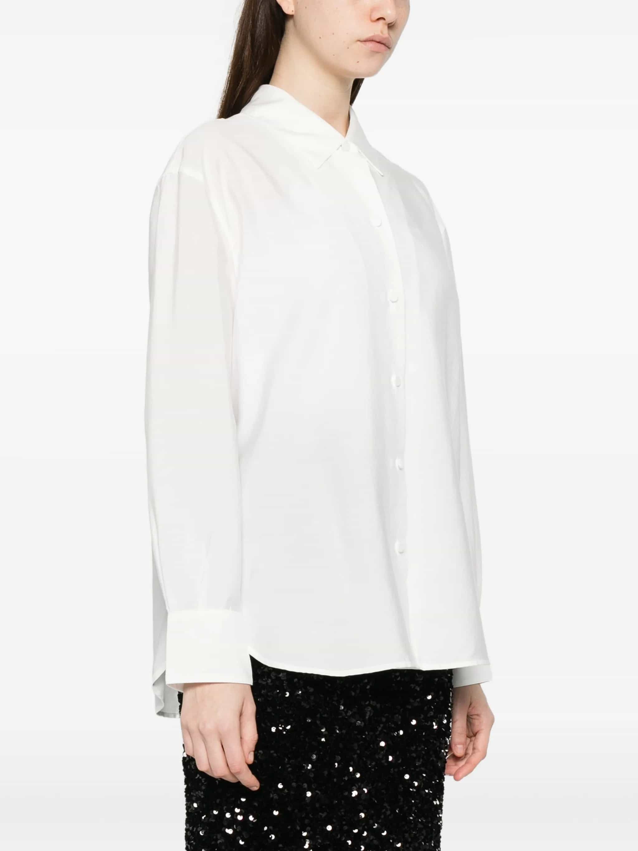 Camicia raffinata in twill con bottoni ricoperti
