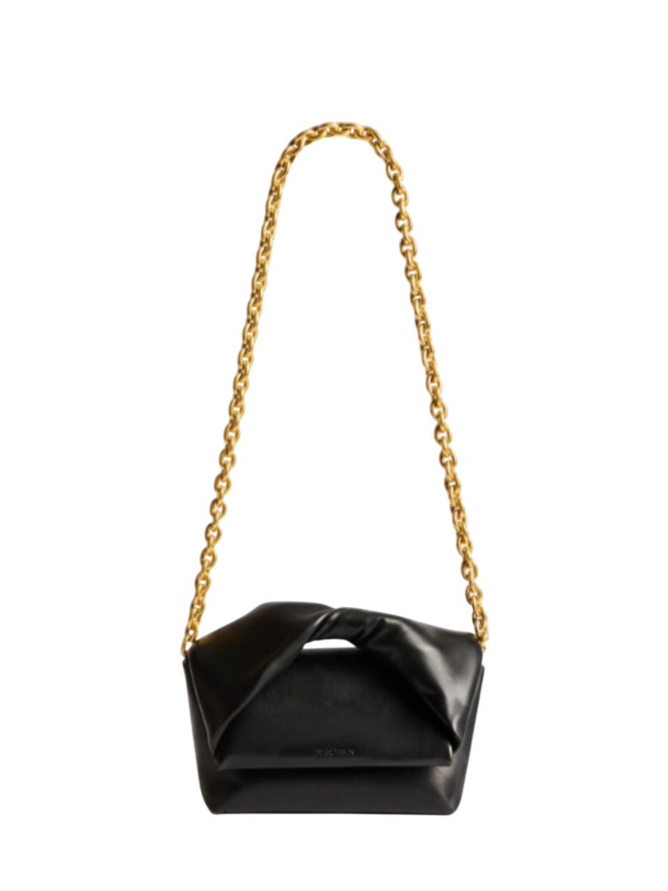 Borsa Twister media in pelle nera