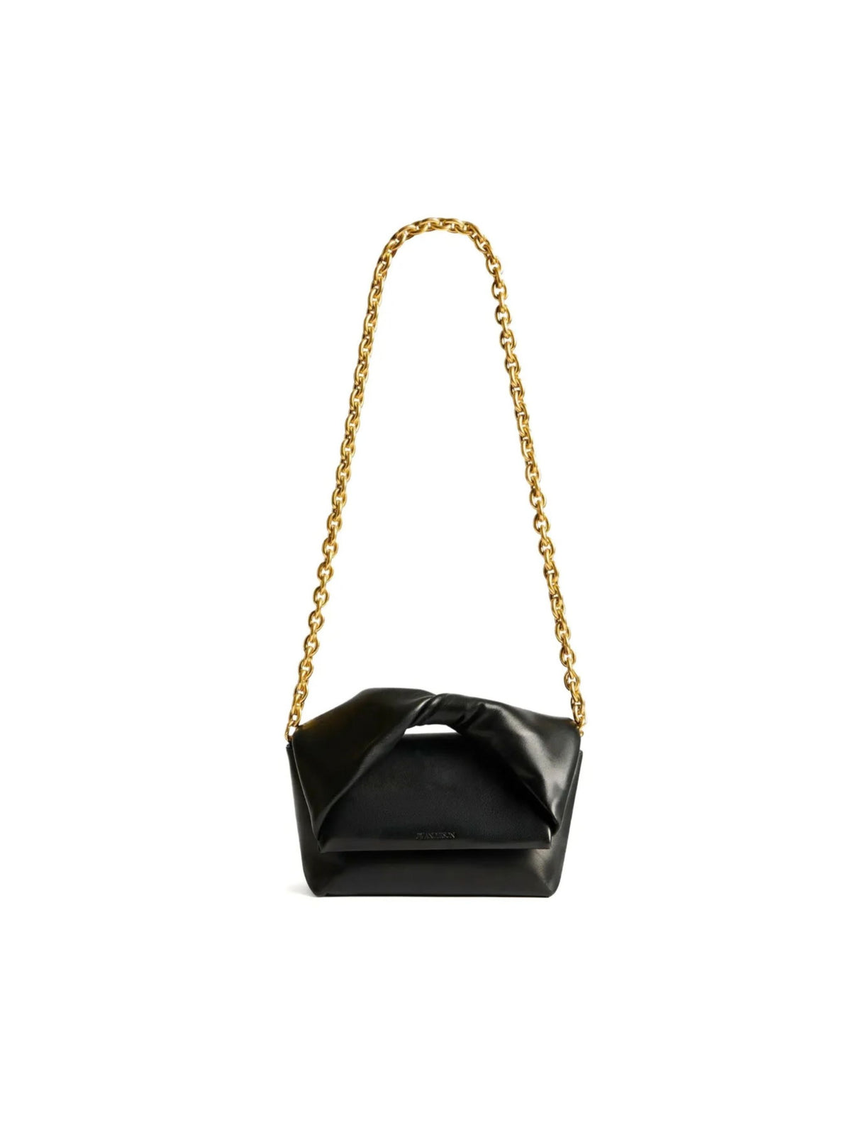 Borsa Twister media in pelle nera