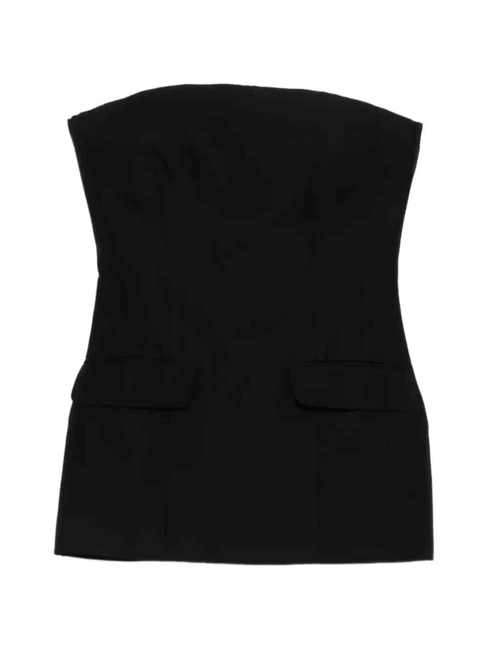 STRAPLESS CREPE POCKET TOP