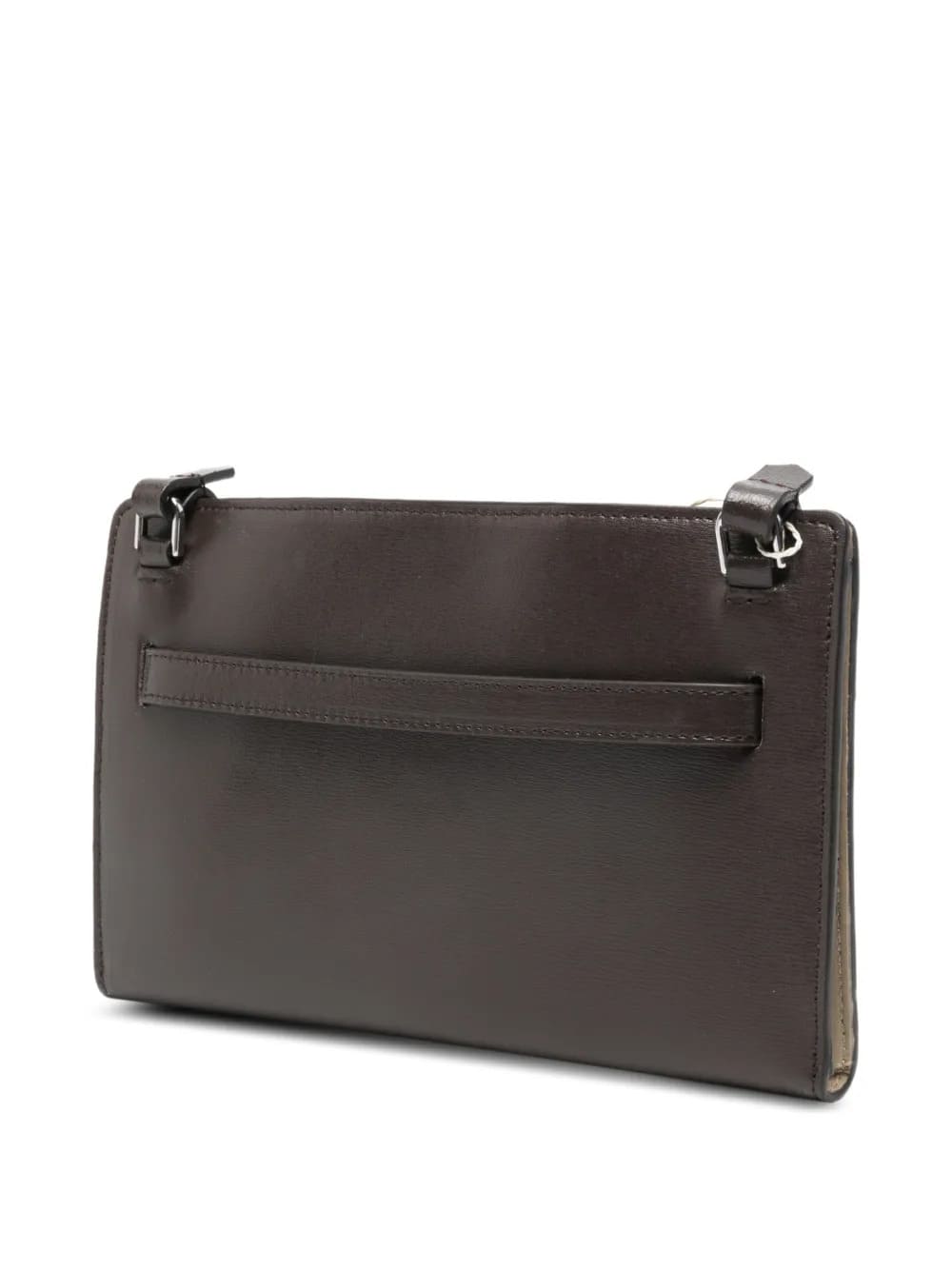 Borsa a tracolla in pelle con cintura marrone