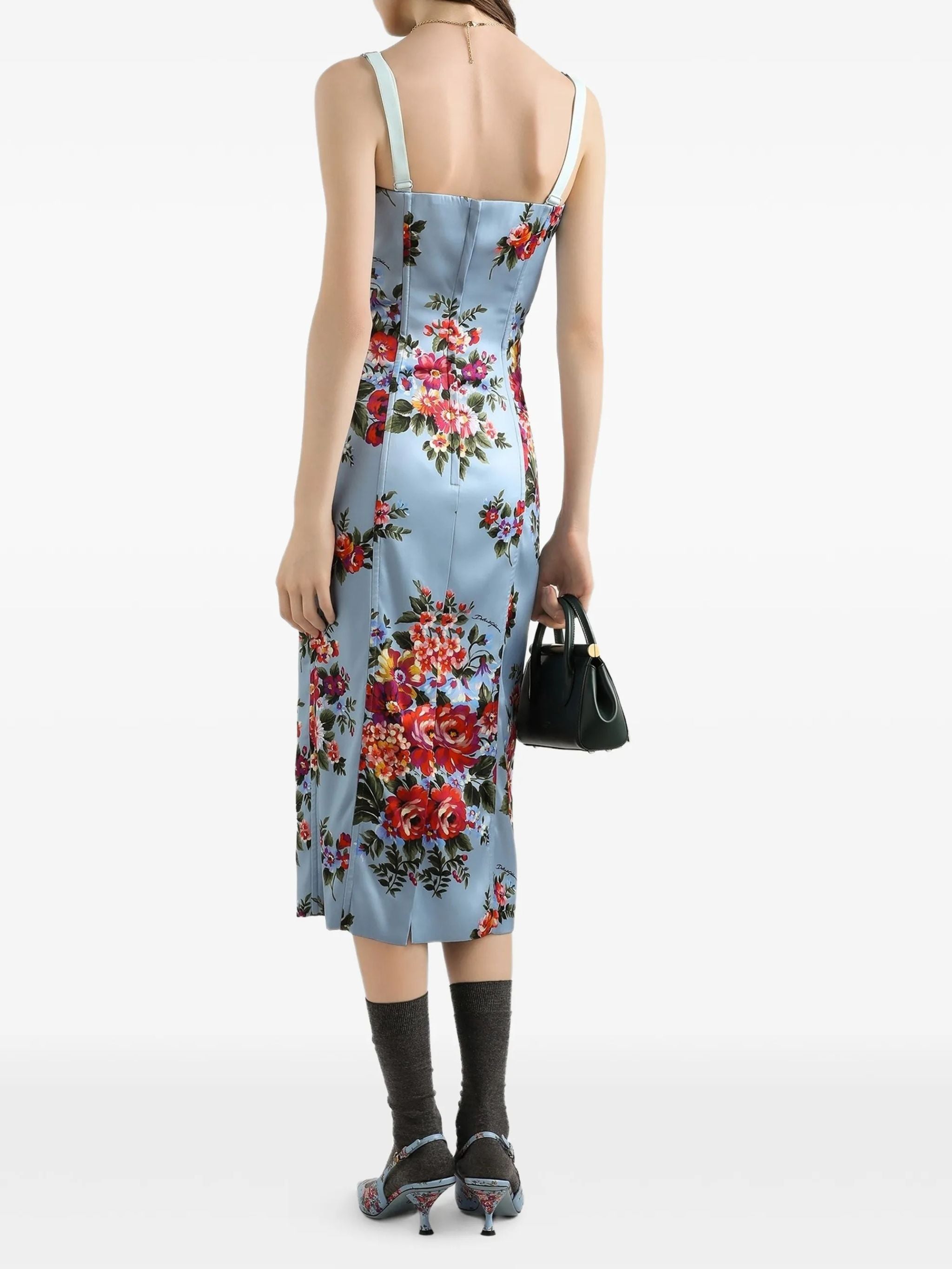Abito midi con stampa floreale