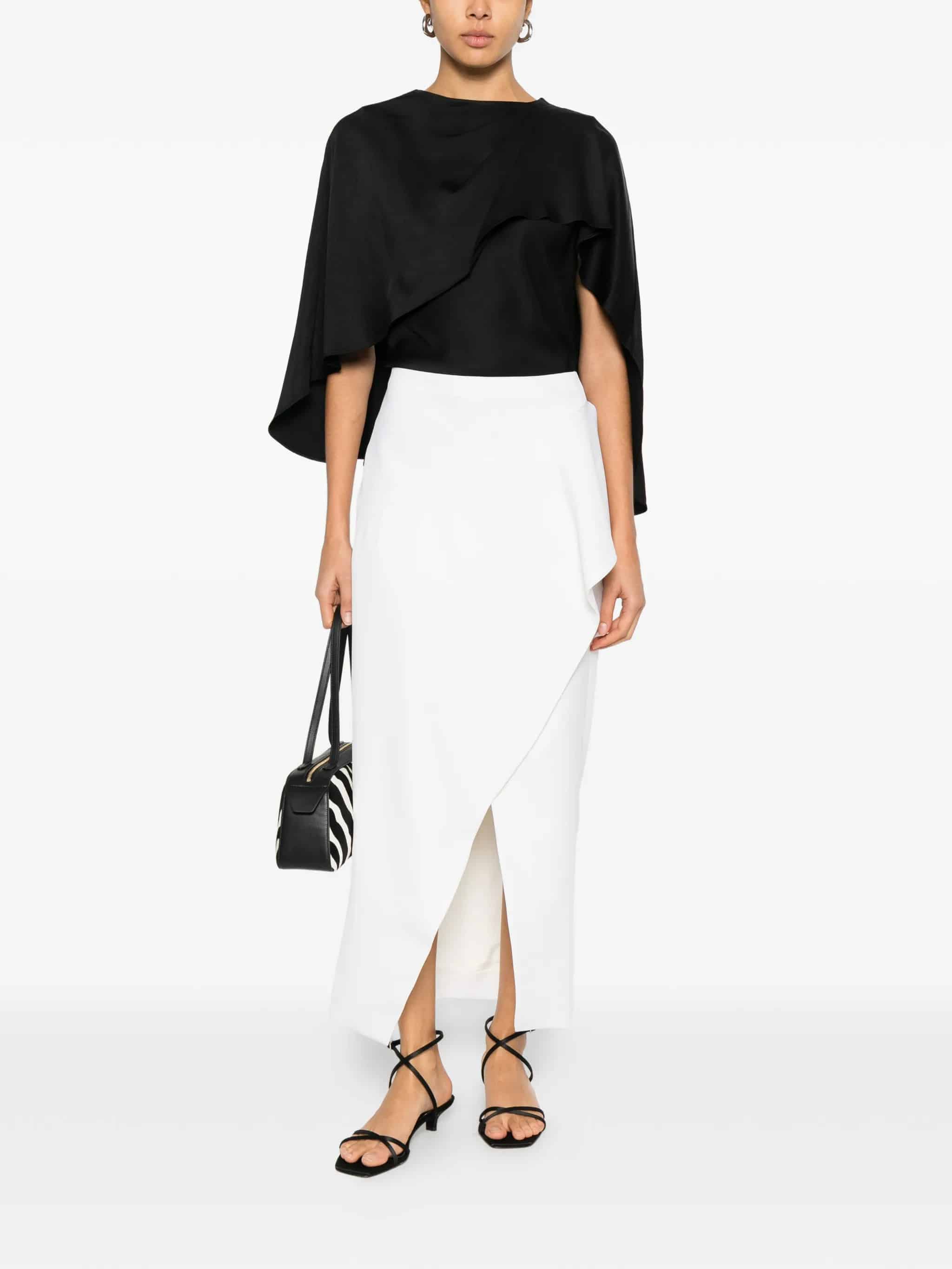 Gonna midi con spacchi arricciati Jaia