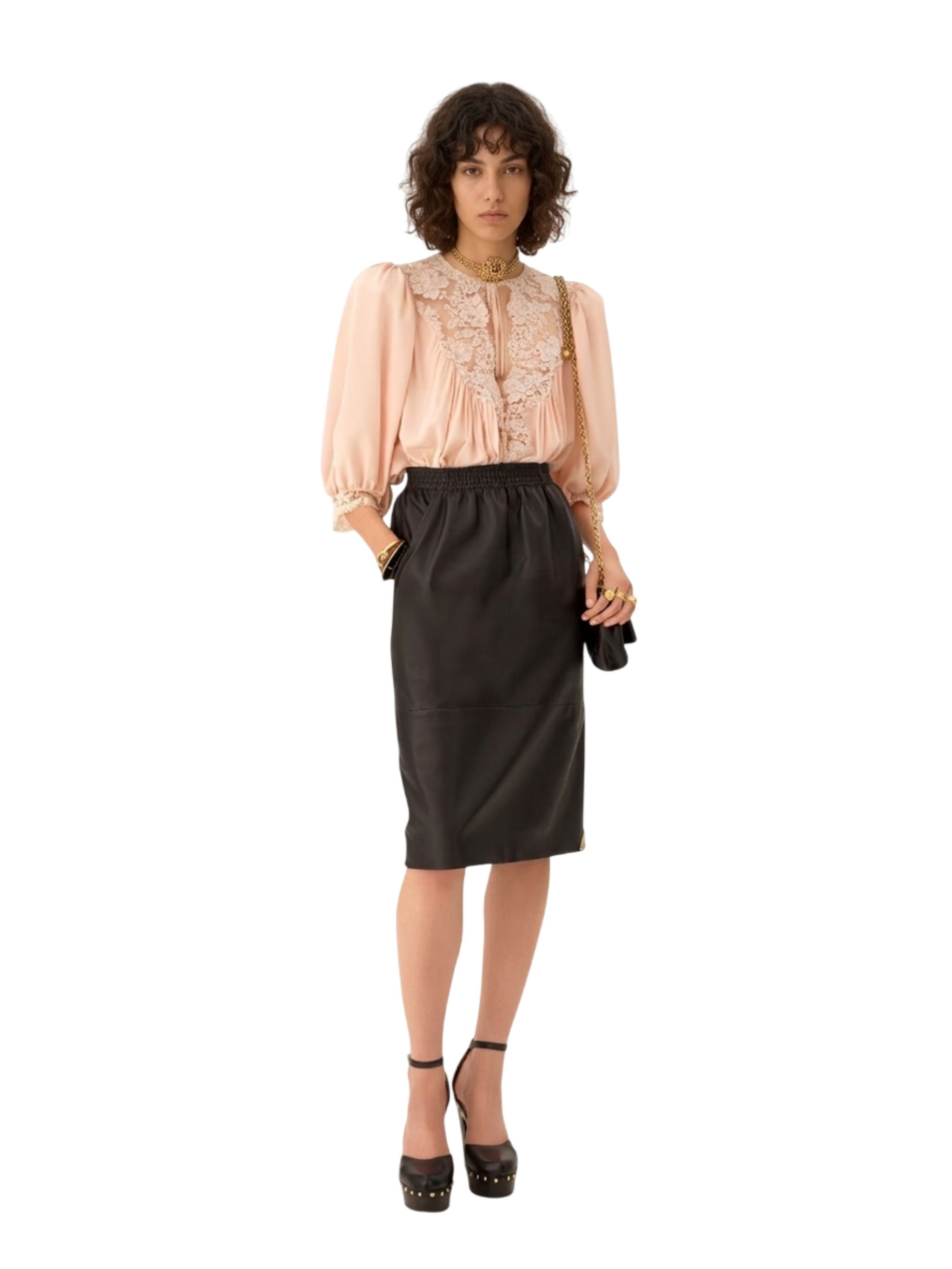 CAMICIA SETA E PIZZO