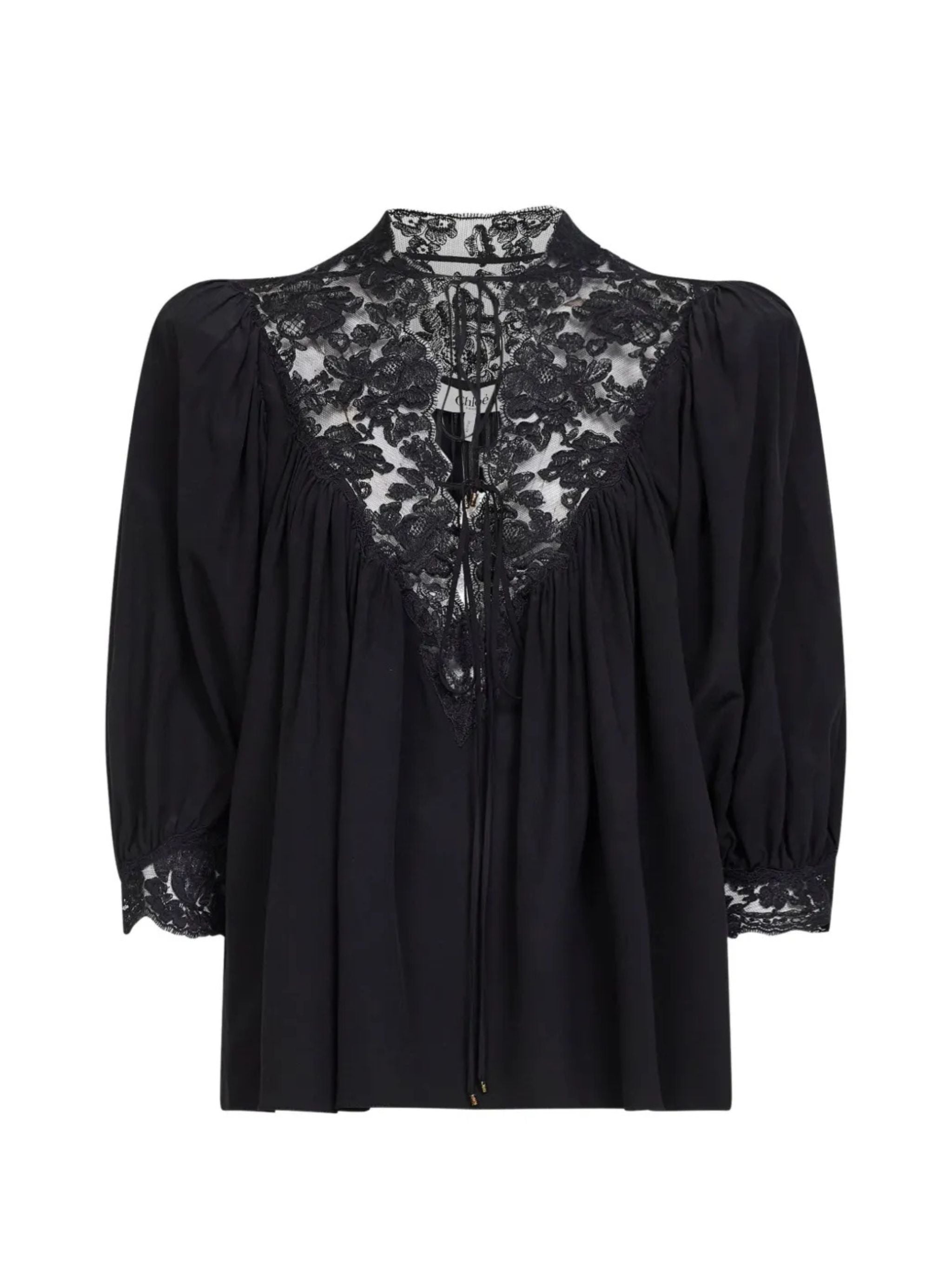 CAMICIA SETA E PIZZO