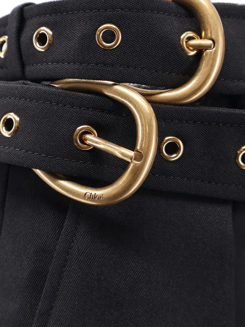 PANTALONI SARTORIALI A VITA ALTA IN LANA GRAIN DE POUDRE