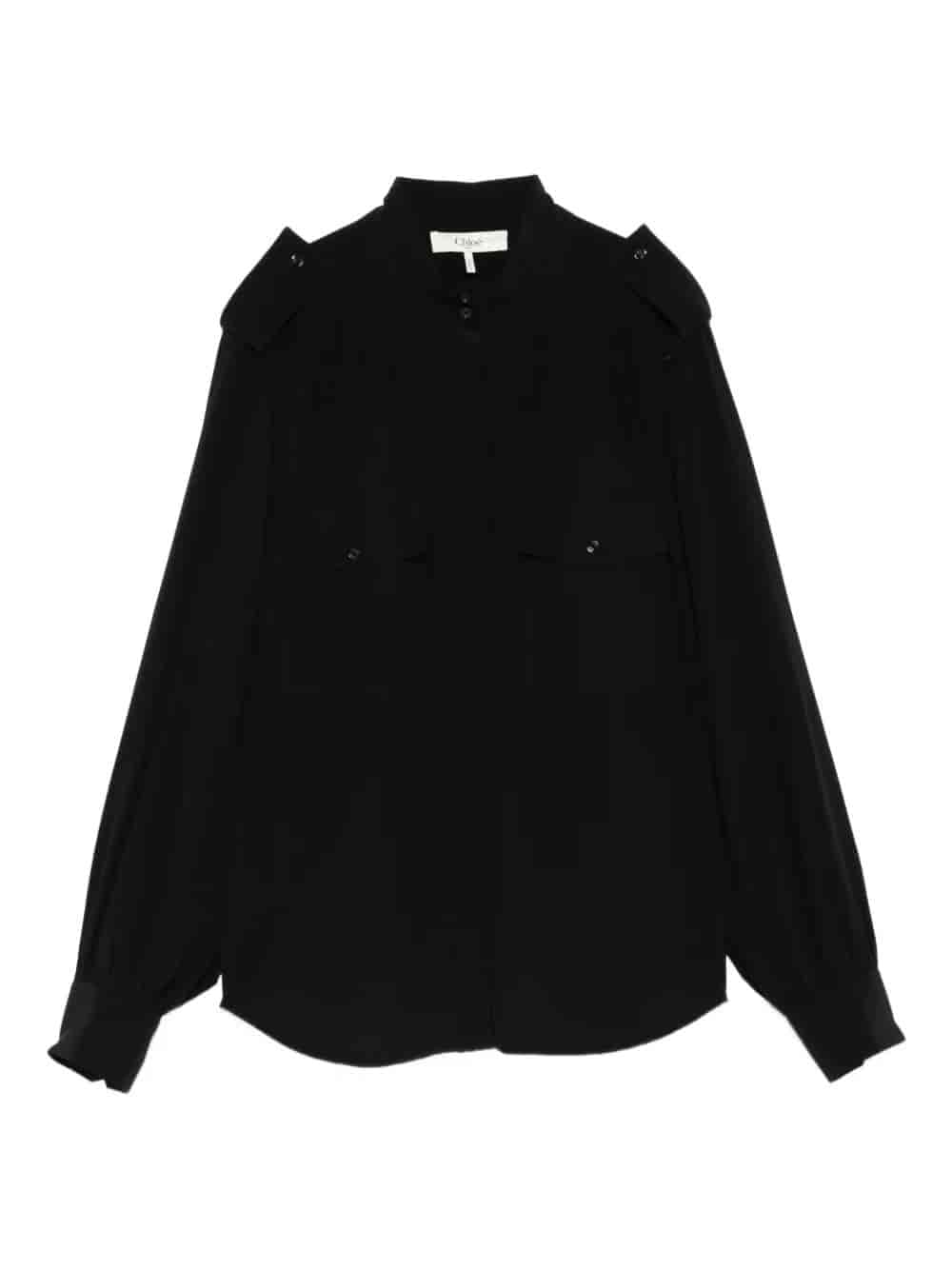 BLUSA ARRICCIATA IN CRÊPE DE CHINE