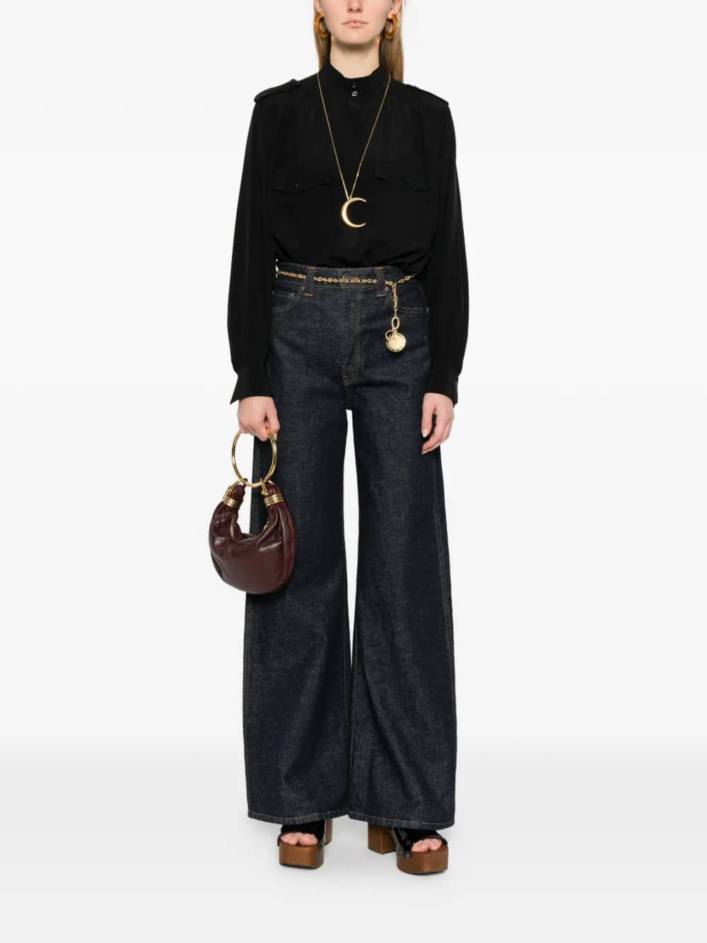 BLUSA ARRICCIATA IN CRÊPE DE CHINE