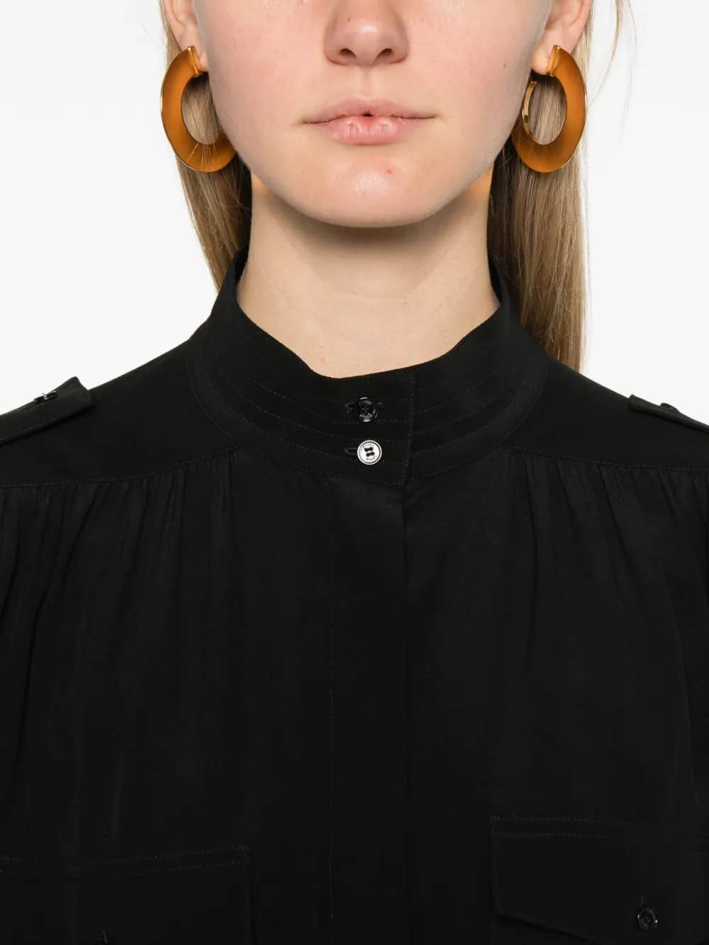 BLUSA ARRICCIATA IN CRÊPE DE CHINE