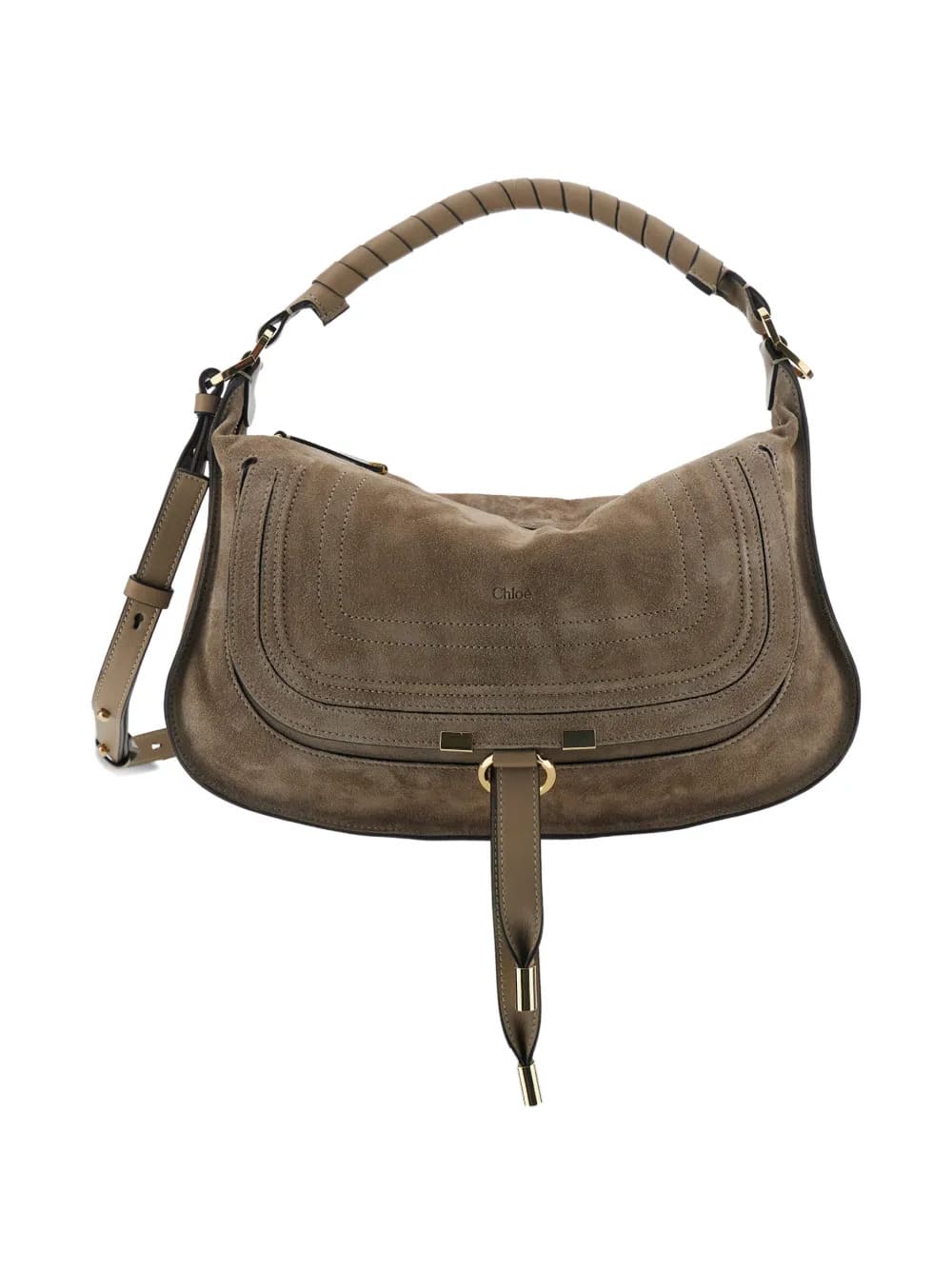 Borsa a tracolla piccola in pelle scamosciata Marcie
