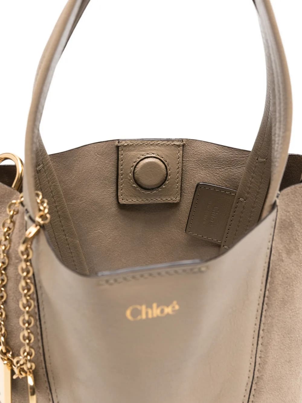 TOTE BAG CHLOÉ SPIN PICCOLA IN PELLE GRANATA E SCAMOSCIATA