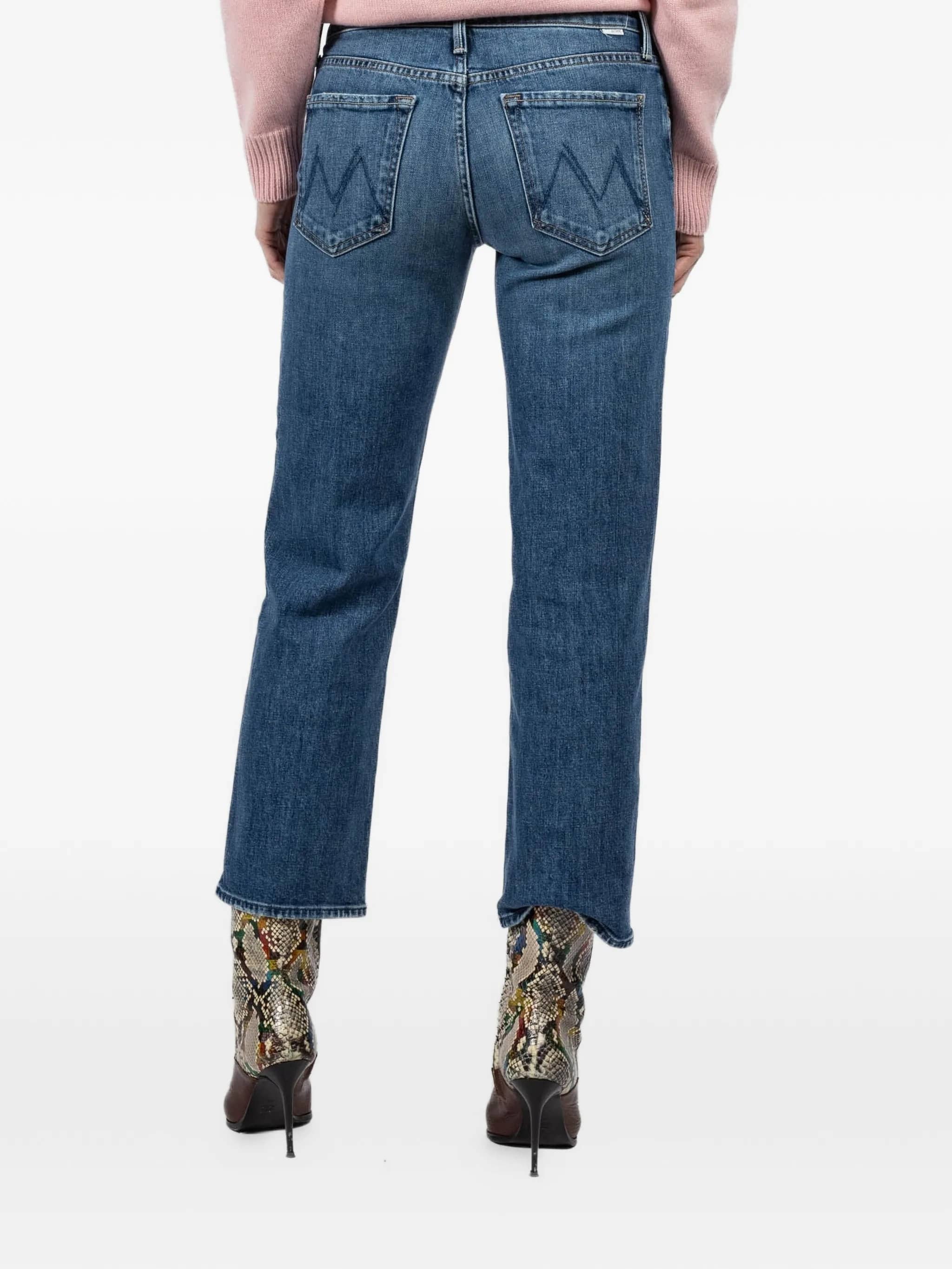 Jeans cropped con chiusura a zip
