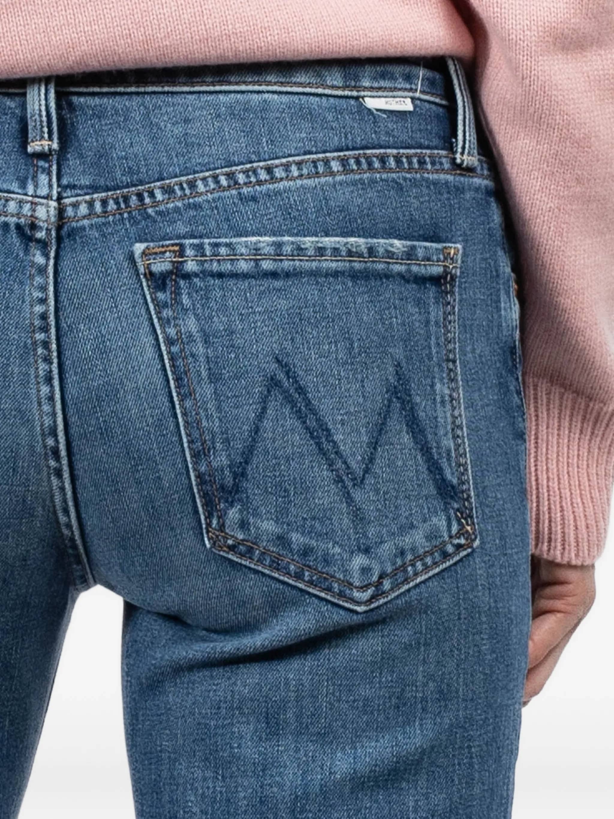Jeans cropped con chiusura a zip